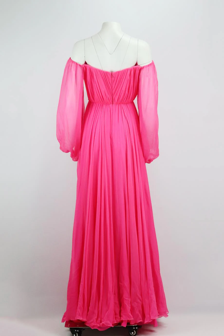 RALPH AND RUSSO CUSTOM DRAPED SILK CHIFFON GOWN FR 36 UK 8 - Image 4