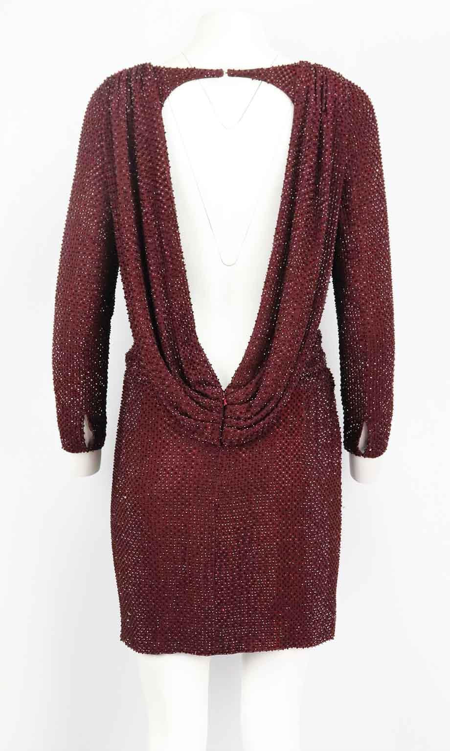 RALPH AND RUSSO ONE SHOULDER EMBELLISHED SILK MINI DRESS LARGE - Image 4