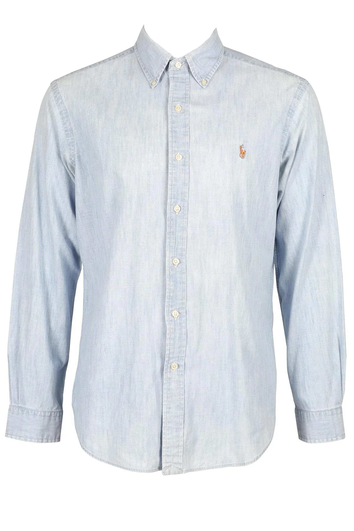 RALPH LAUREN BLUE MEN'S CHAMBRAY SHIRT MEDIUM