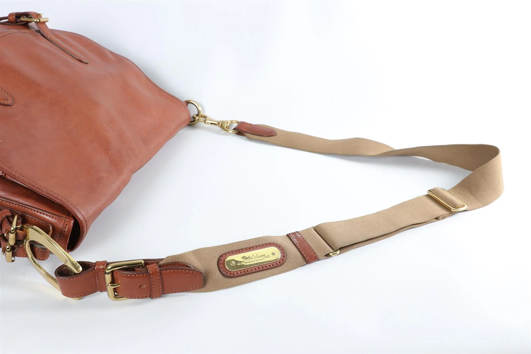 RALPH LAUREN BROWN LEATHER SHOULDER BAG - Image 10
