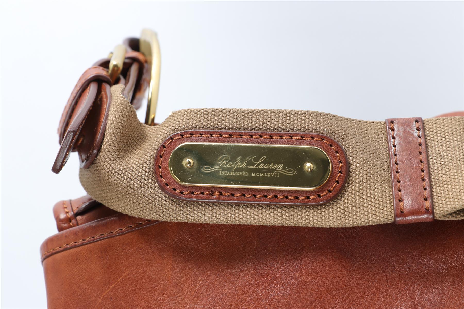 RALPH LAUREN BROWN LEATHER SHOULDER BAG - Image 9