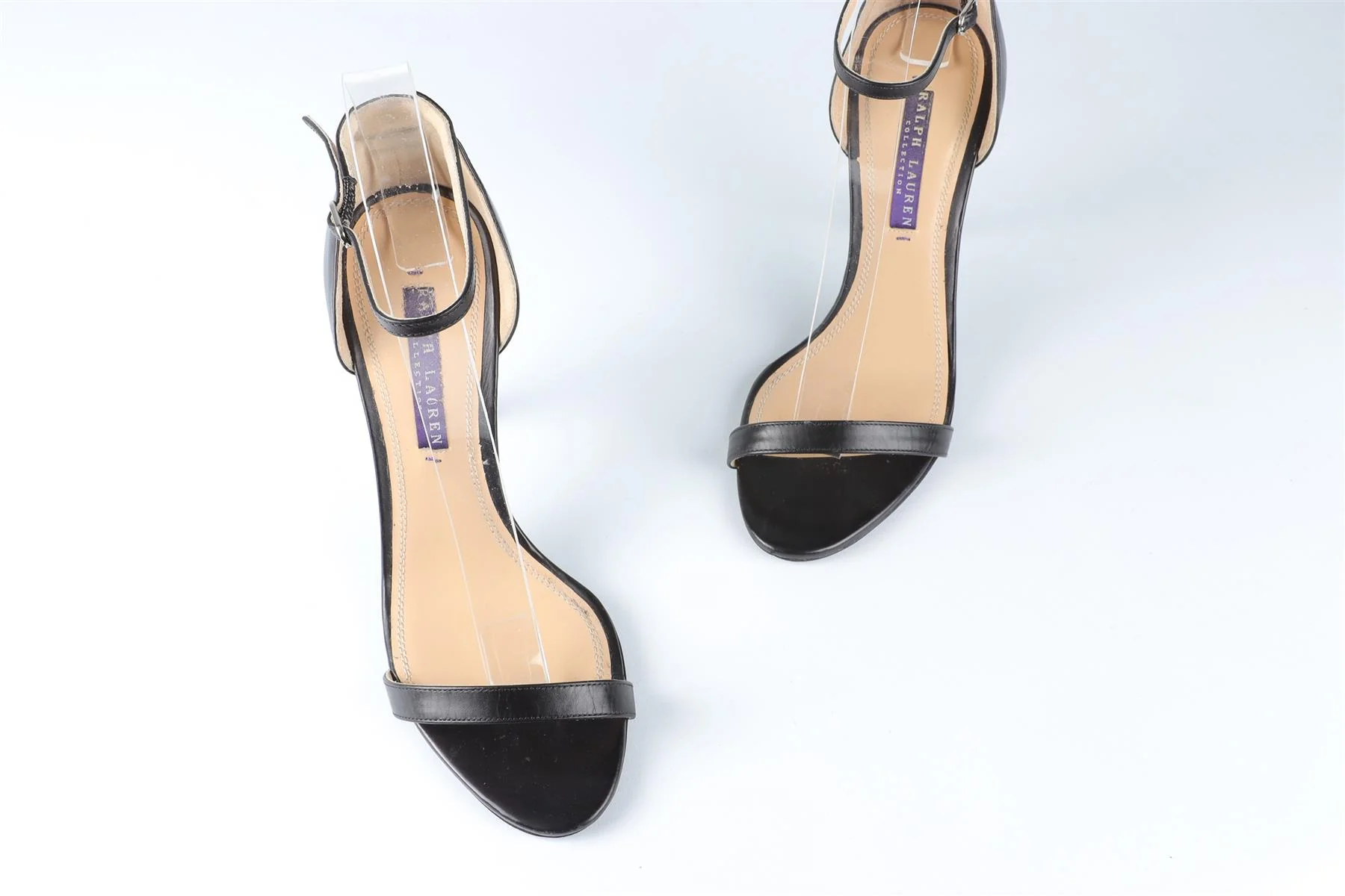 RALPH LAUREN COLLECTION BLACK LEATHER SANDALS EU 36 UK 3 US 6 - Image 4