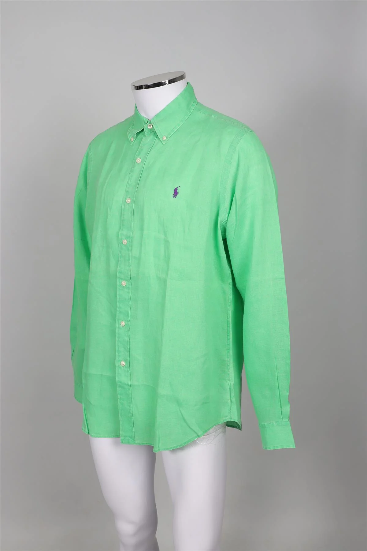 RALPH LAUREN GREEN MEN'S LINEN SHIRT LARGE - Image 3