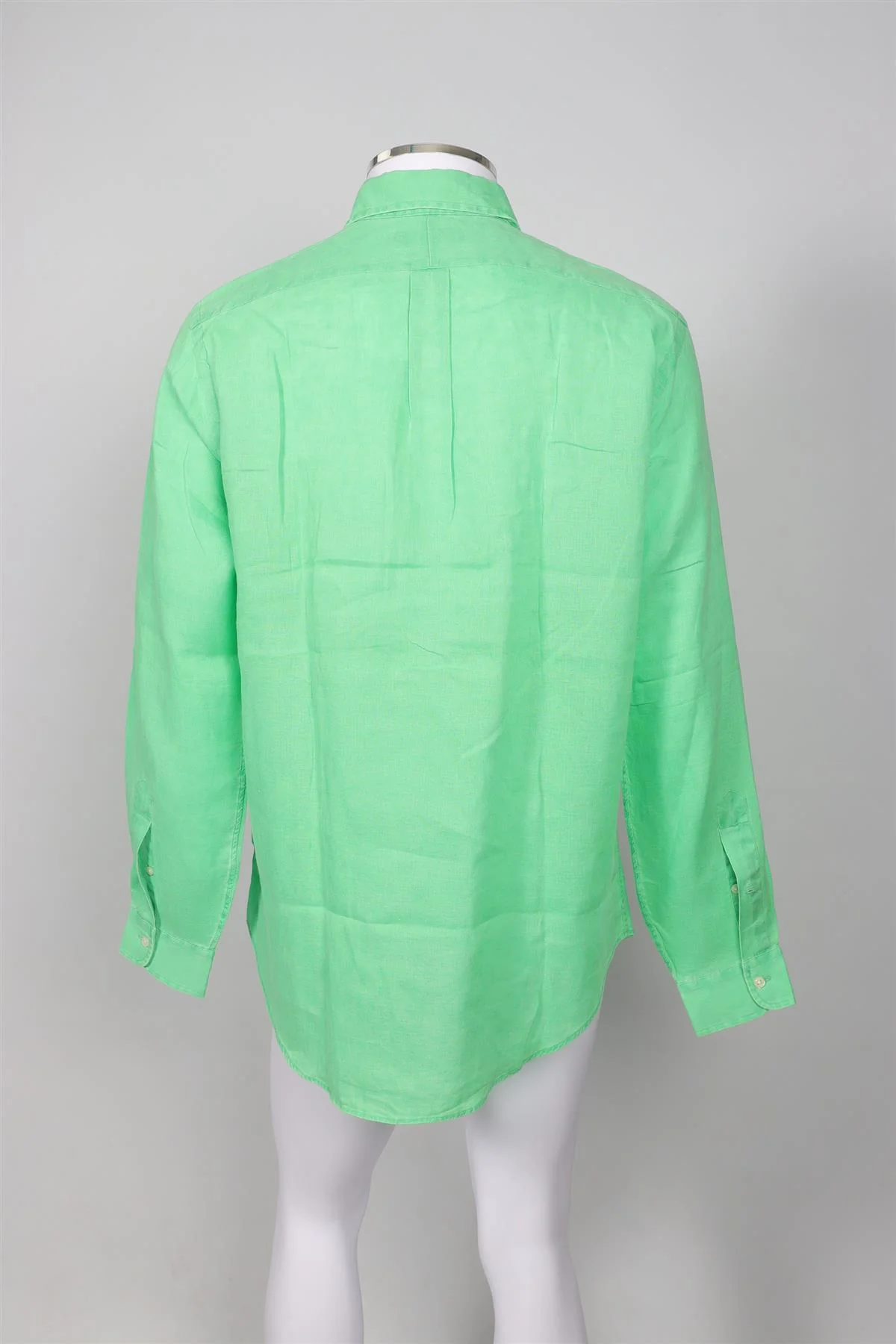 RALPH LAUREN GREEN MEN'S LINEN SHIRT LARGE - Image 4