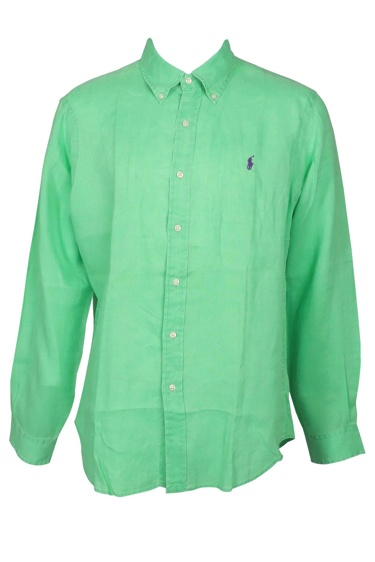 RALPH LAUREN GREEN MEN'S LINEN SHIRT LARGE - Image 5