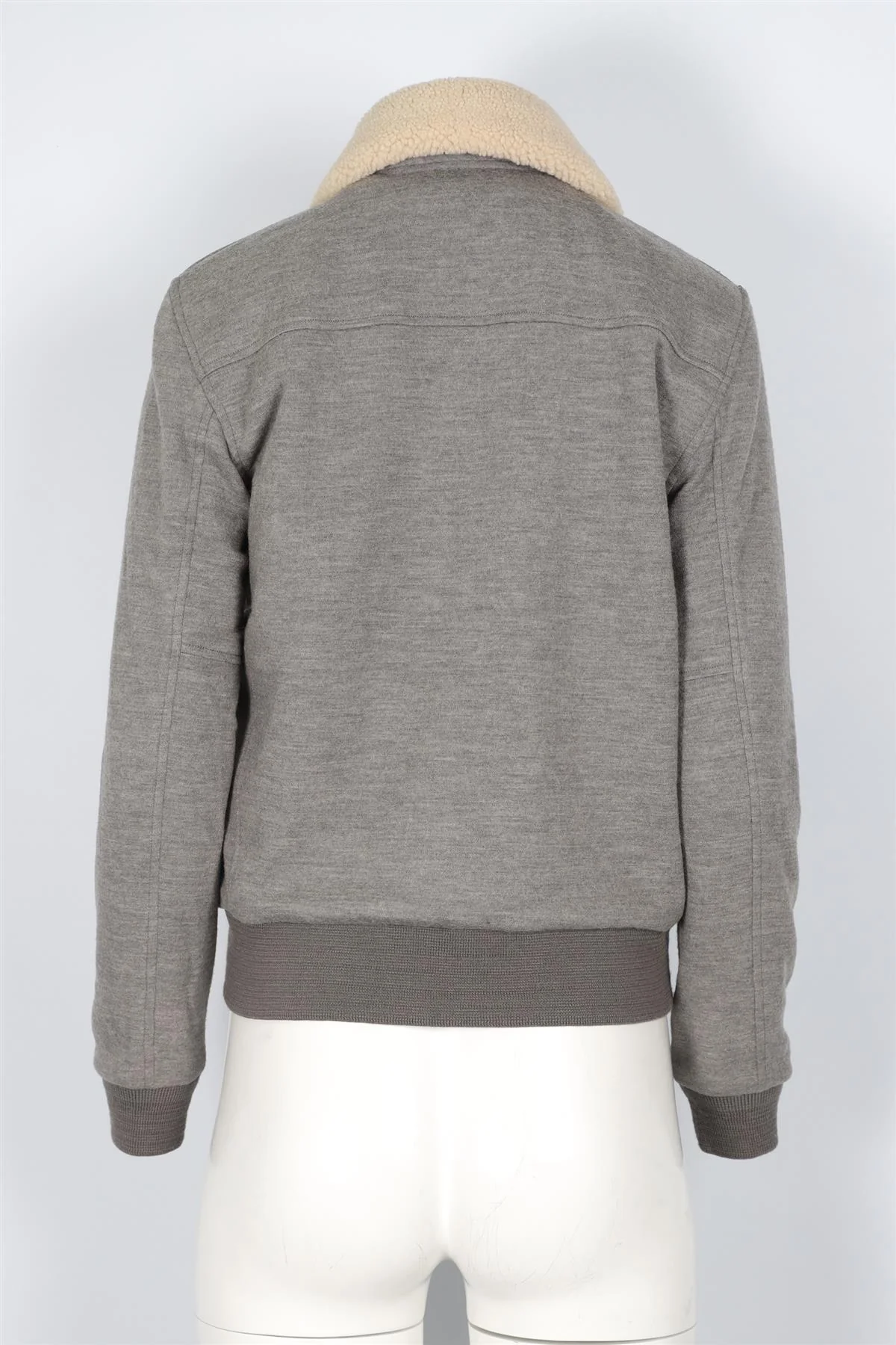 RALPH LAUREN GREY SHEARLING AND WOOL JACKET MEDIUM - Image 4
