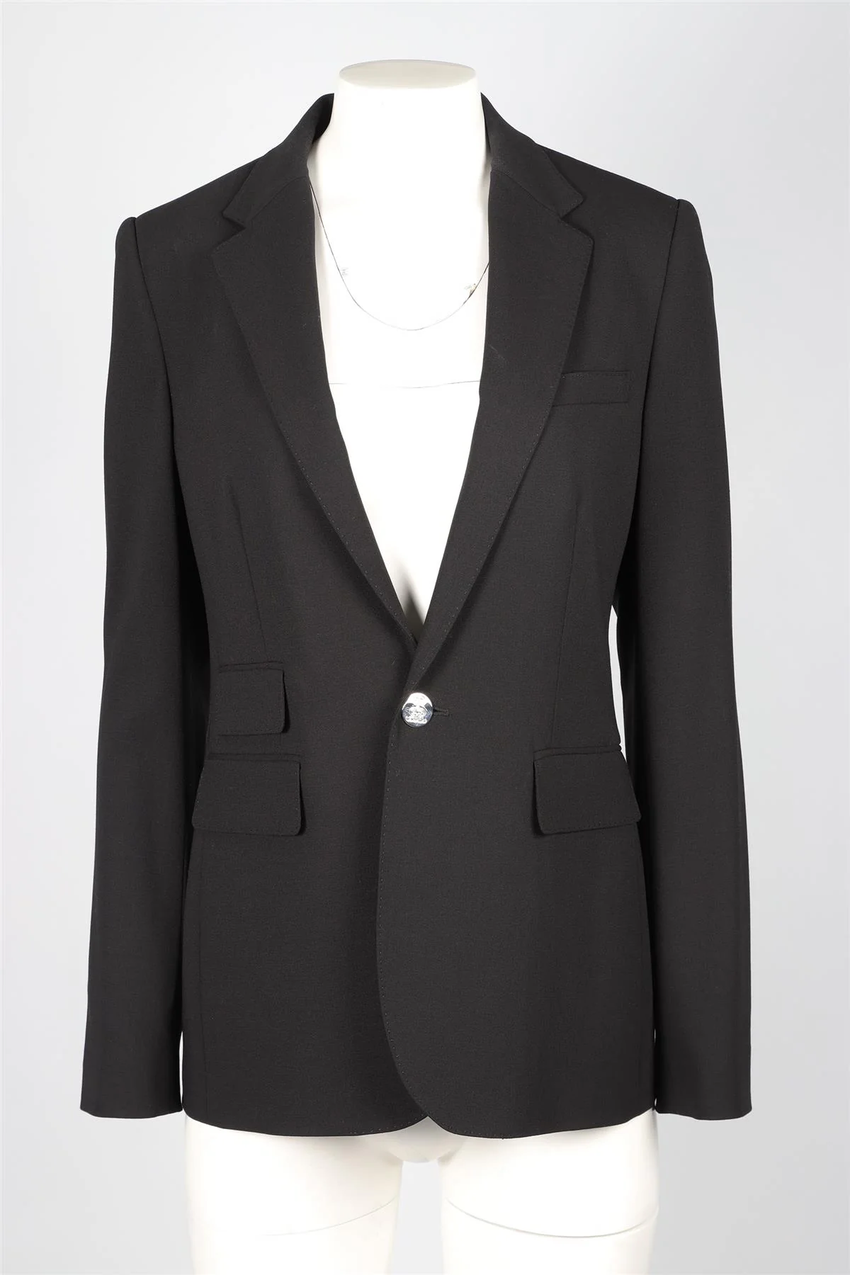 RALPH LAUREN PURPLE LABEL BLACK WOOL BLAZER US 8 UK 12 - Image 2