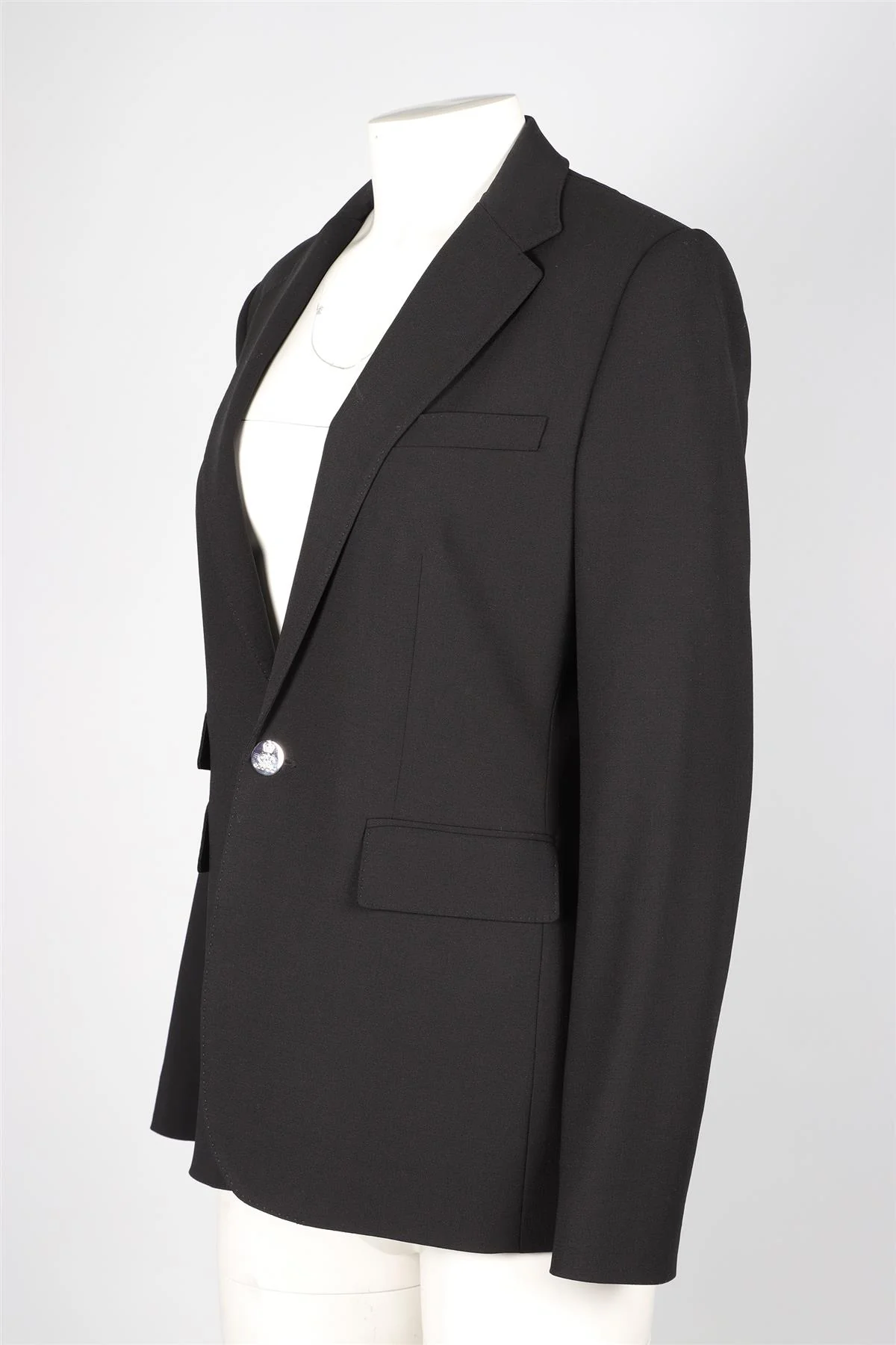 RALPH LAUREN PURPLE LABEL BLACK WOOL BLAZER US 8 UK 12 - Image 3