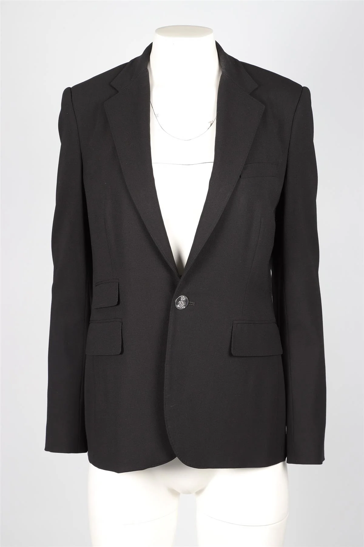 RALPH LAUREN PURPLE LABEL BLACK WOOL BLAZER US 8 UK 12 - Image 2