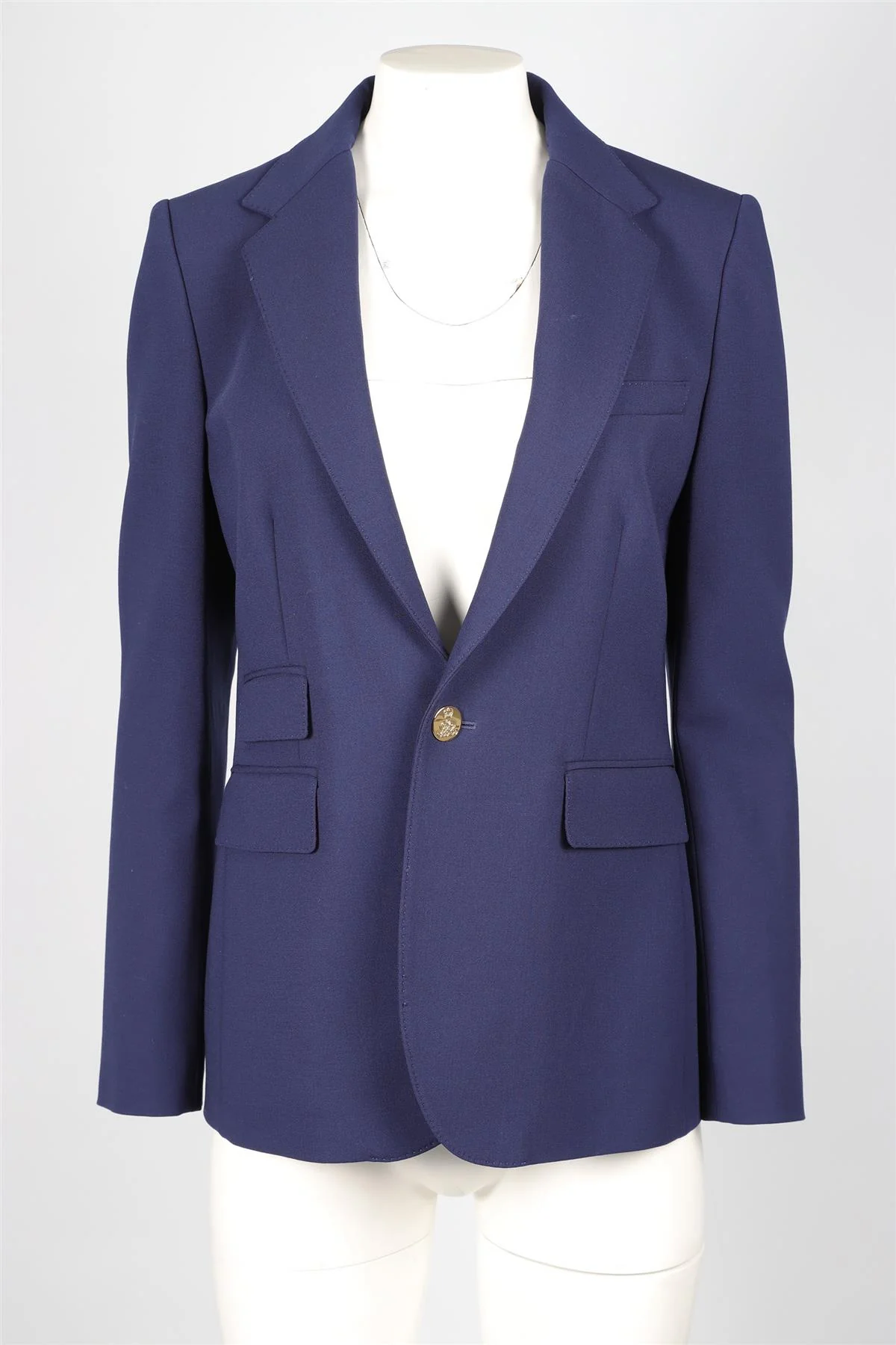 RALPH LAUREN PURPLE LABEL BLUE WOOL BLAZER US 10 UK 14 - Image 2