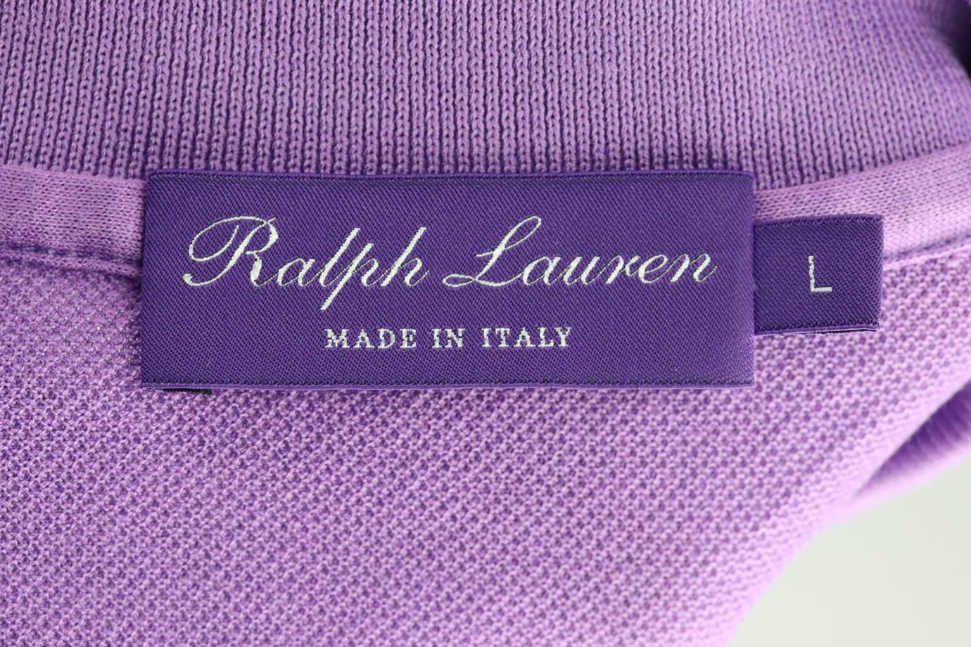 RALPH LAUREN PURPLE LABEL MEN'S REGULAR FIT COTTON PIQUÉ POLO SHIRT LARGE - Image 4