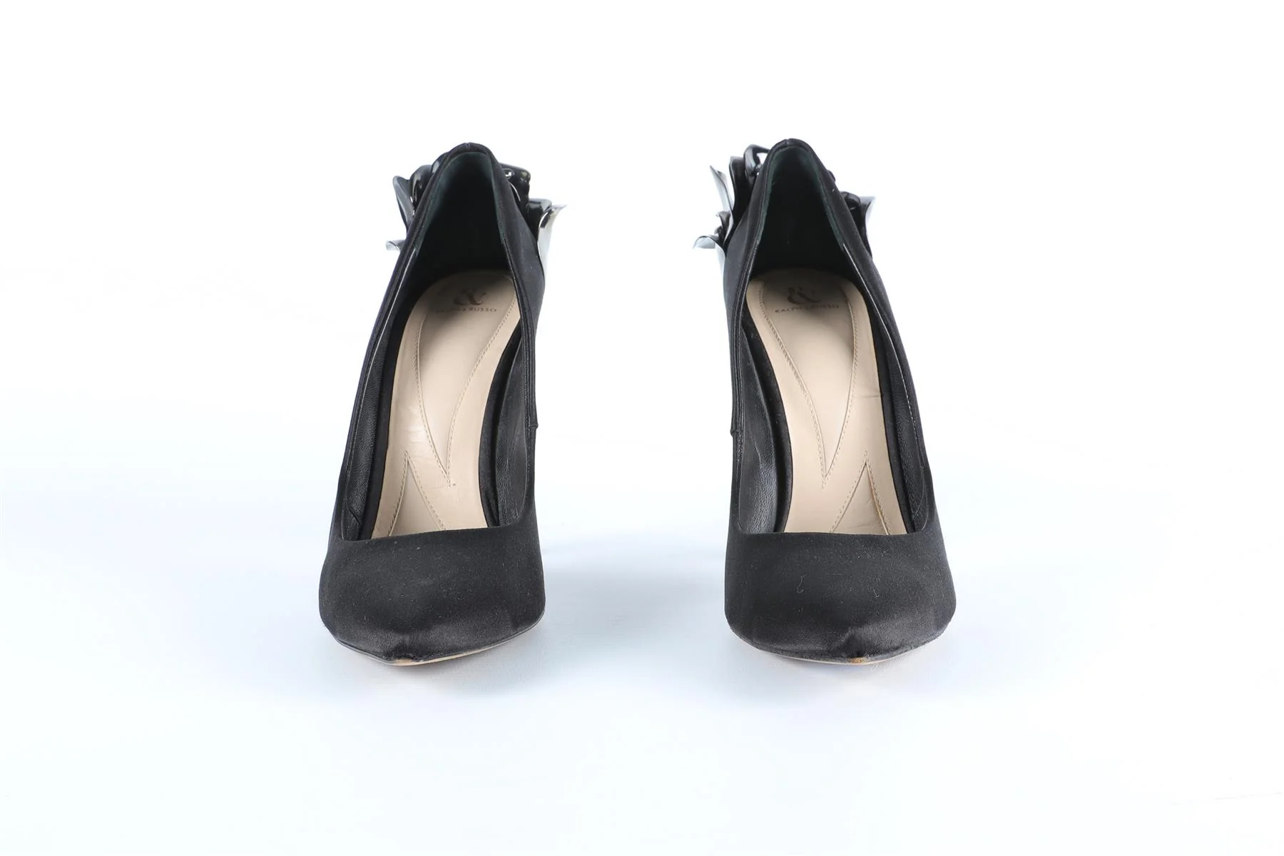 RALPH & RUSSO BLACK SATIN PUMPS EU 38.5, UK 5.5, US 8.5 - Image 3