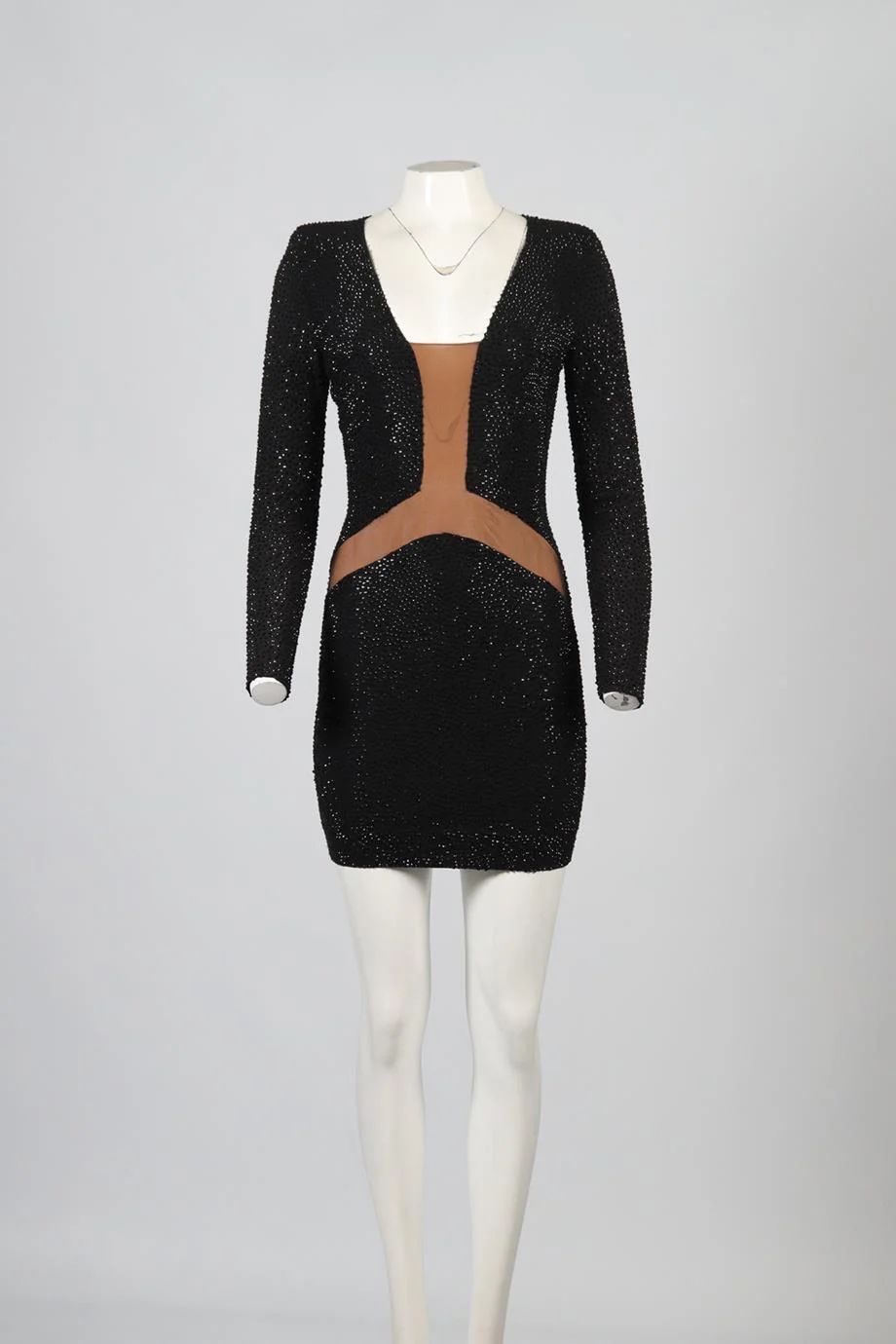 RALPH & RUSSO HAUTE COUTURE CRYSTAL AND SILK MINI DRESS XSMALL - Image 2