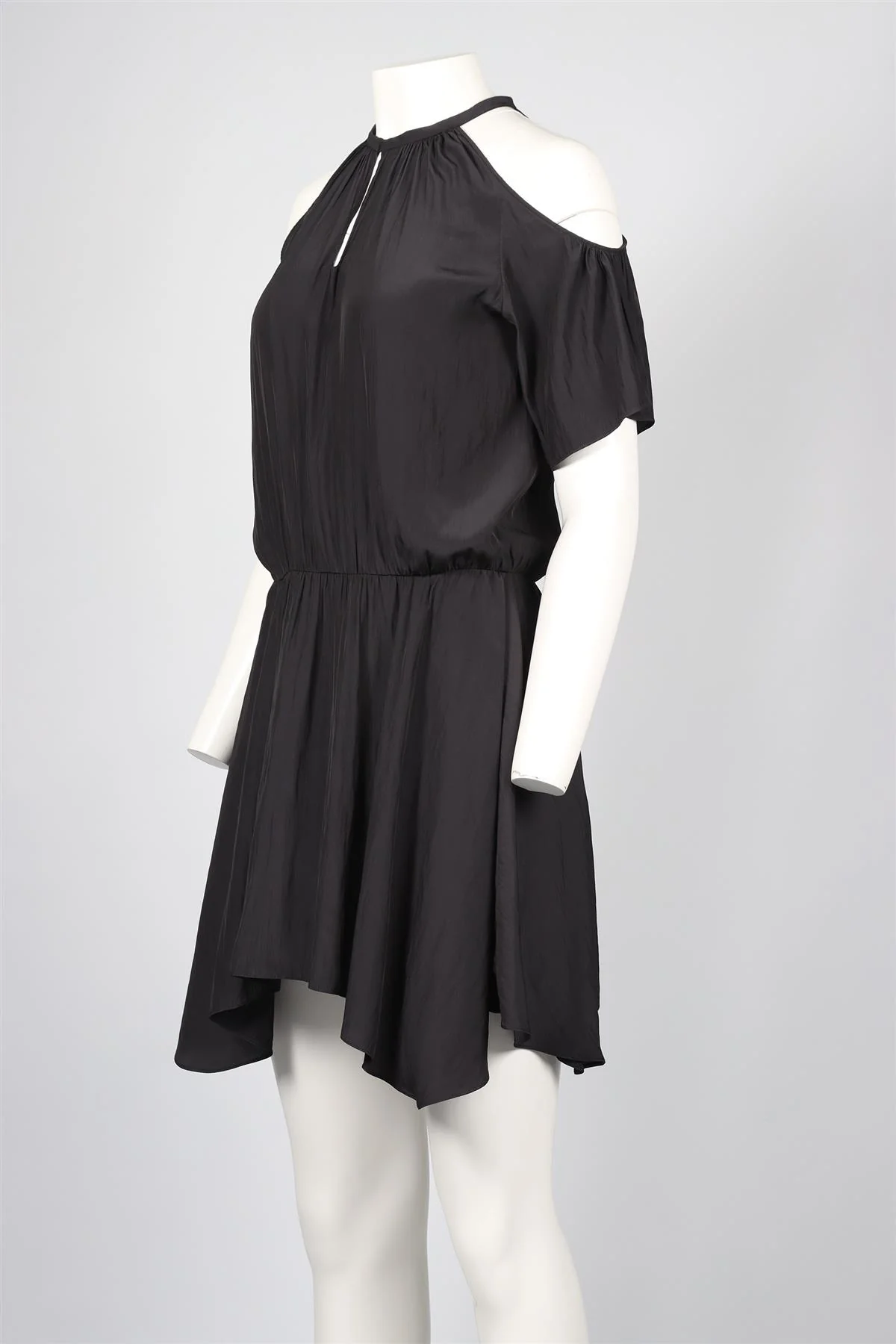 RAMY BROOK BLACK SATIN MINI DRESS SMALL - Image 3