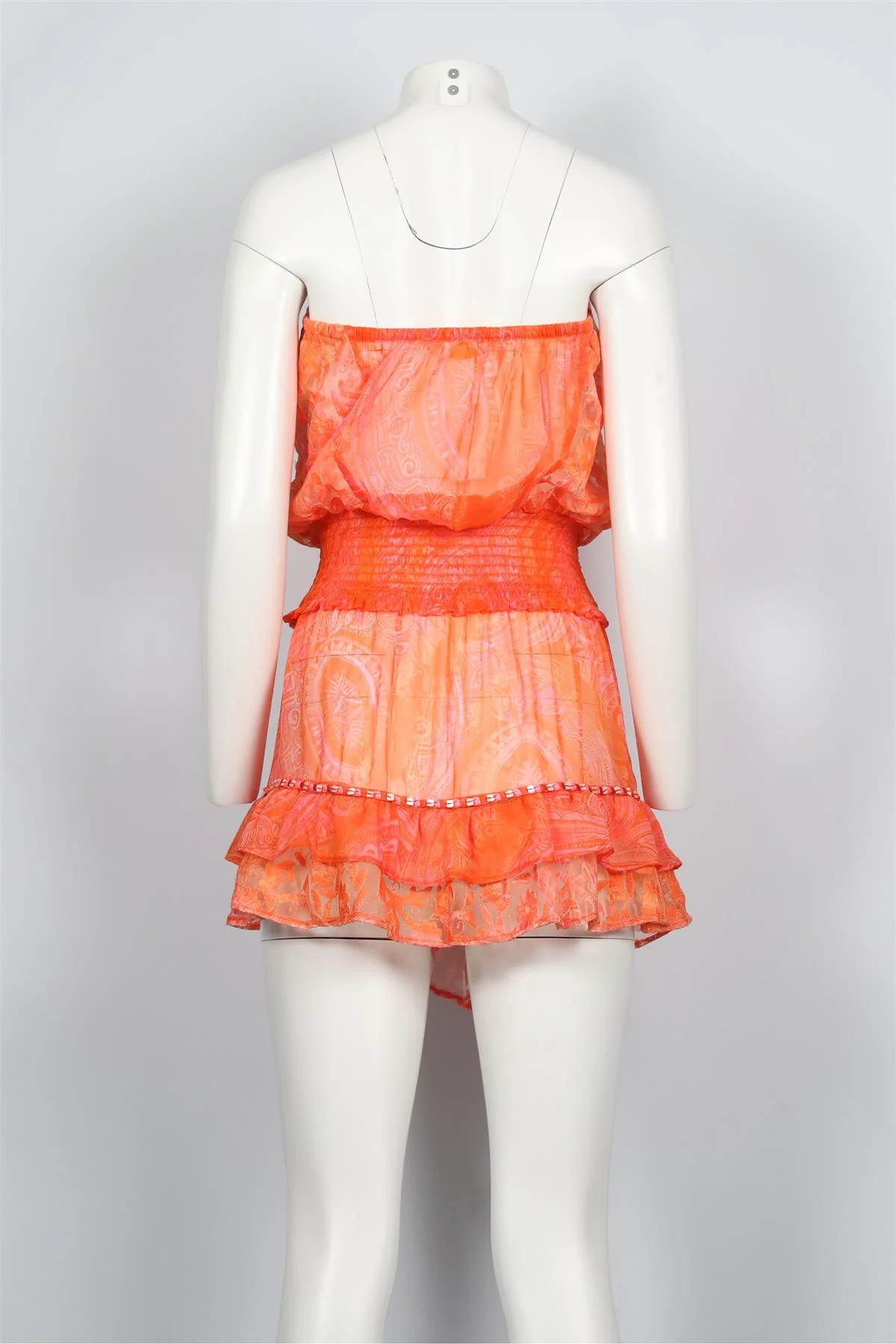 RAMY BROOK ORANGE CHIFFON MINI DRESS LARGE - Image 4