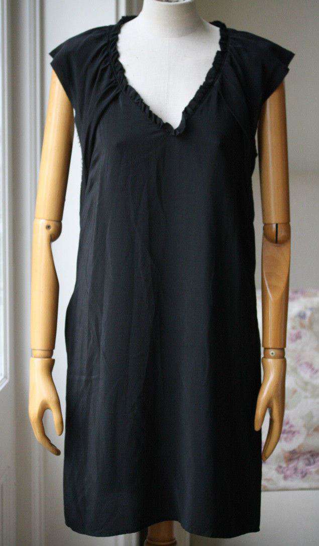 RAQUEL ALLEGRA BLACK SILK RUFFLE DRESS SIZE 1 UK 8/10 - Image 12