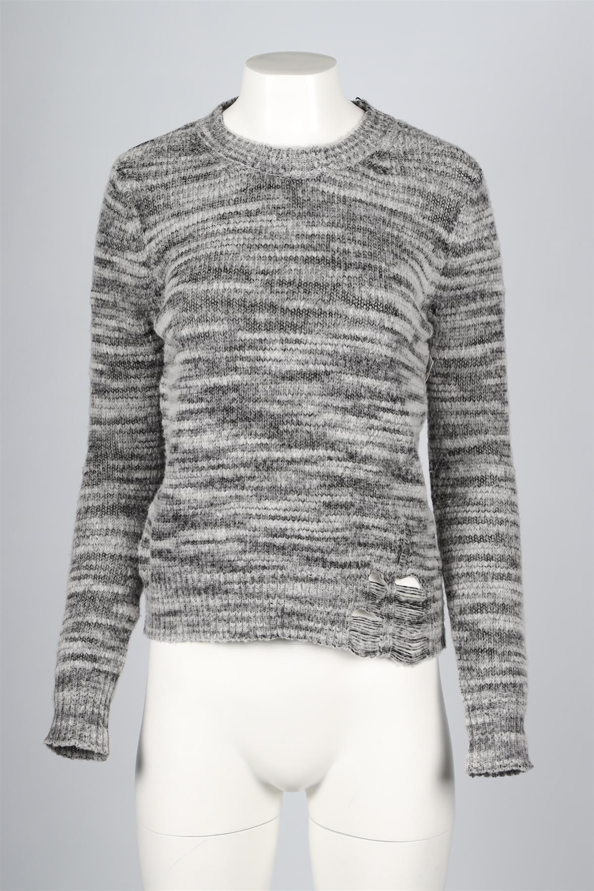 RAQUEL ALLEGRA GREY WOOL BLEND SWEATER SMALL - Image 2
