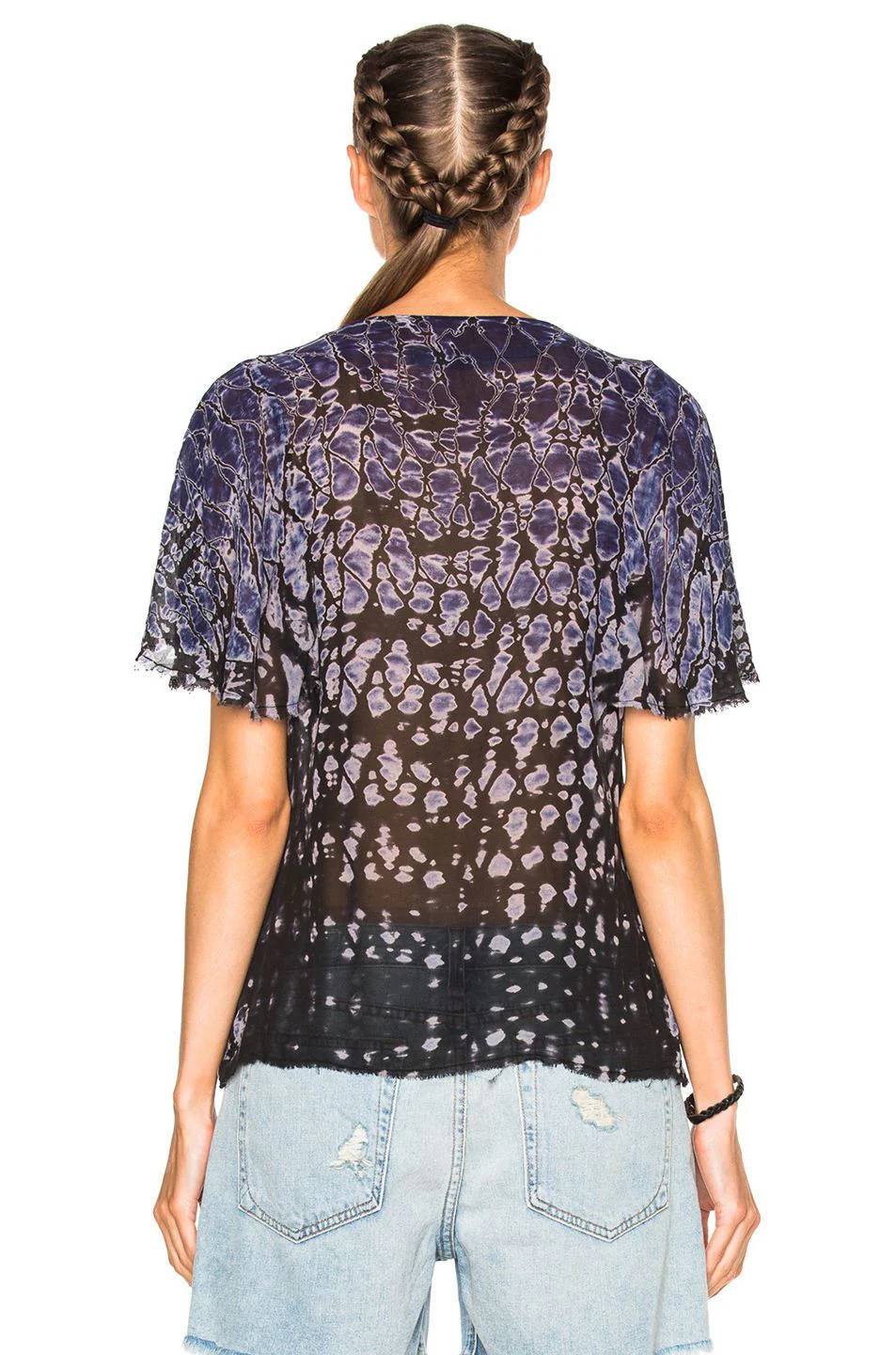 RAQUEL ALLEGRA PETAL SLEEVE TOP IN MIDNIGHT UK 8 - Image 8