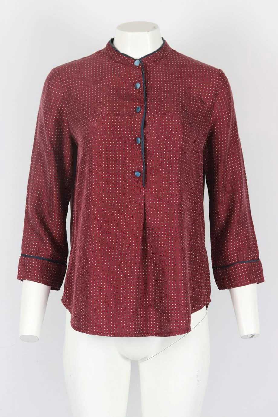 RAQUEL ALLEGRA POLKA DOT SILK BLOUSE UK 8 - Image 2