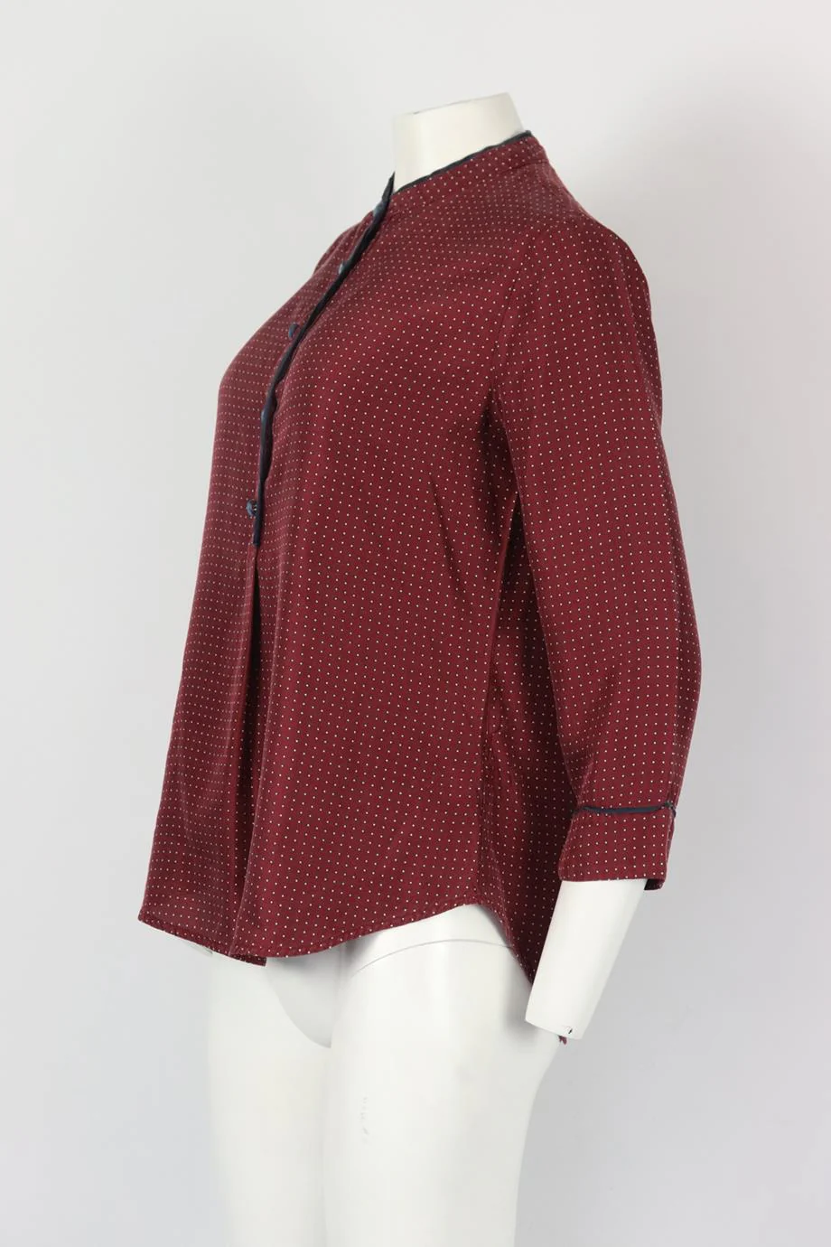 RAQUEL ALLEGRA POLKA DOT SILK BLOUSE UK 8 - Image 3