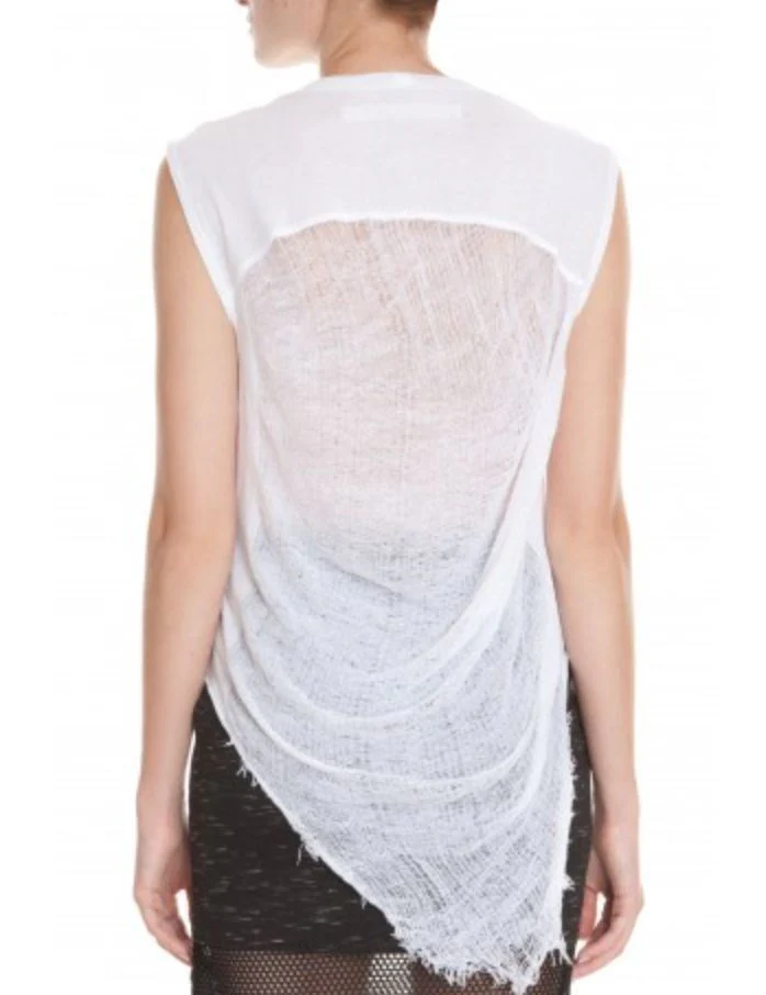 RAQUEL ALLEGRA SLEEVELESS MUSCLE TOP WITH SHREDDED BACK 0 UK 6/8 - Image 8
