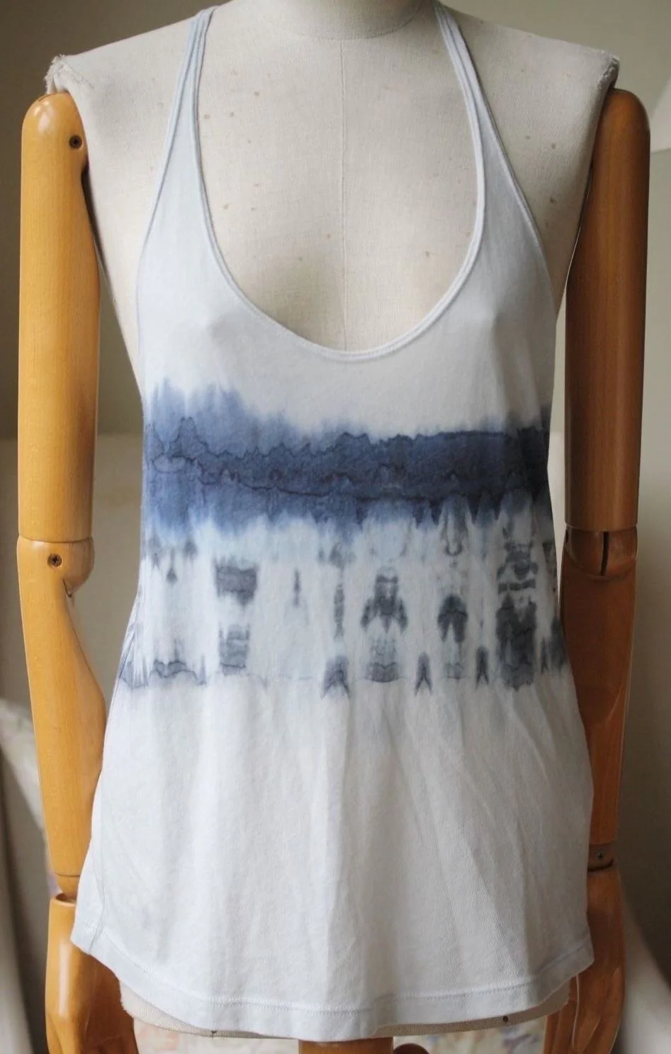 RAQUEL ALLEGRA TIE-DYE COTTON-BLEND JERSEY TANK TOP 1 UK 8 - Image 2