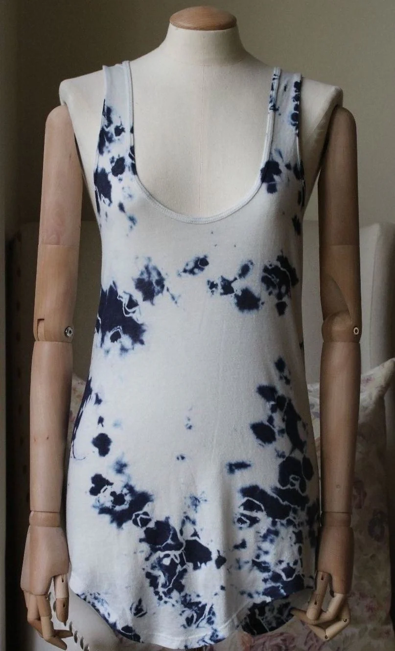 RAQUEL ALLEGRA TIE-DYE COTTON-BLEND JERSEY TANK TOP UK 8 - Image 3