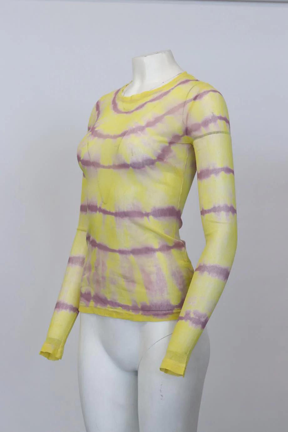 RAQUEL ALLEGRA TIE DYED STRETCH MESH TOP UK 6 - Image 3