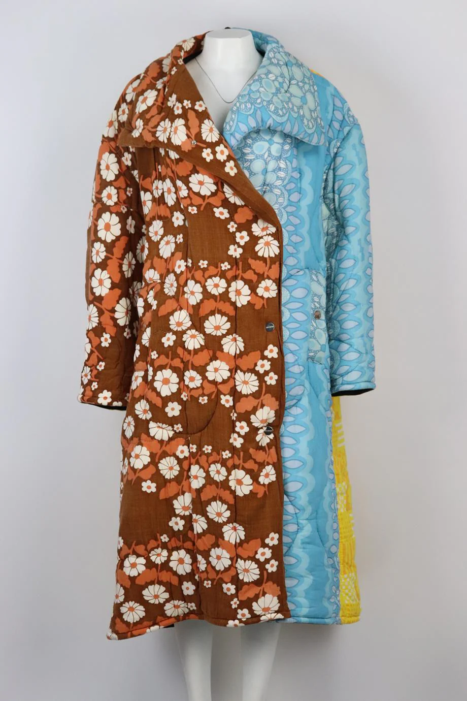RAVE REVIEW QUILTED FLORAL PRINT COTTON COAT FR 36 UK 8 - Image 2