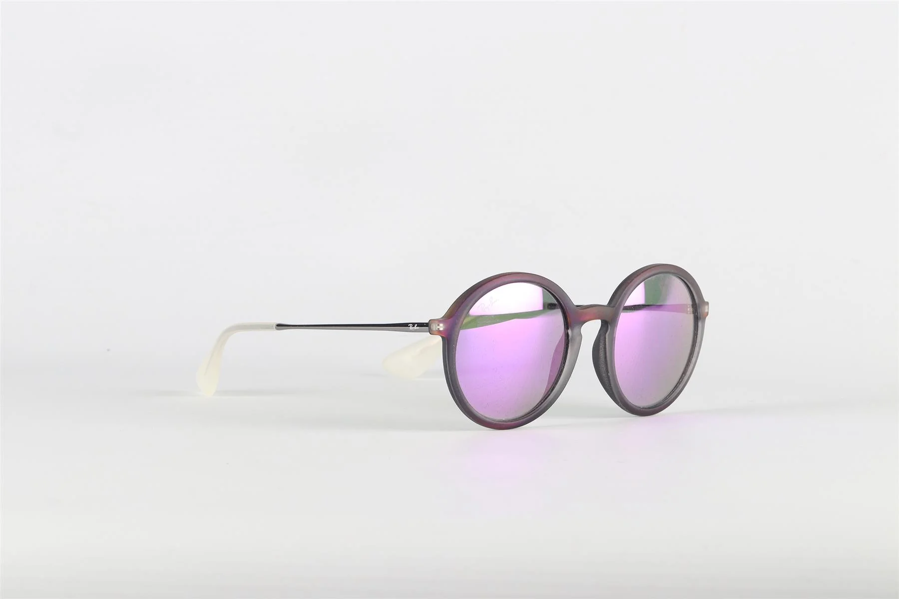 RAY-BAN PURPLE ROUND FRAME ACETATE SUNGLASSES - Image 2
