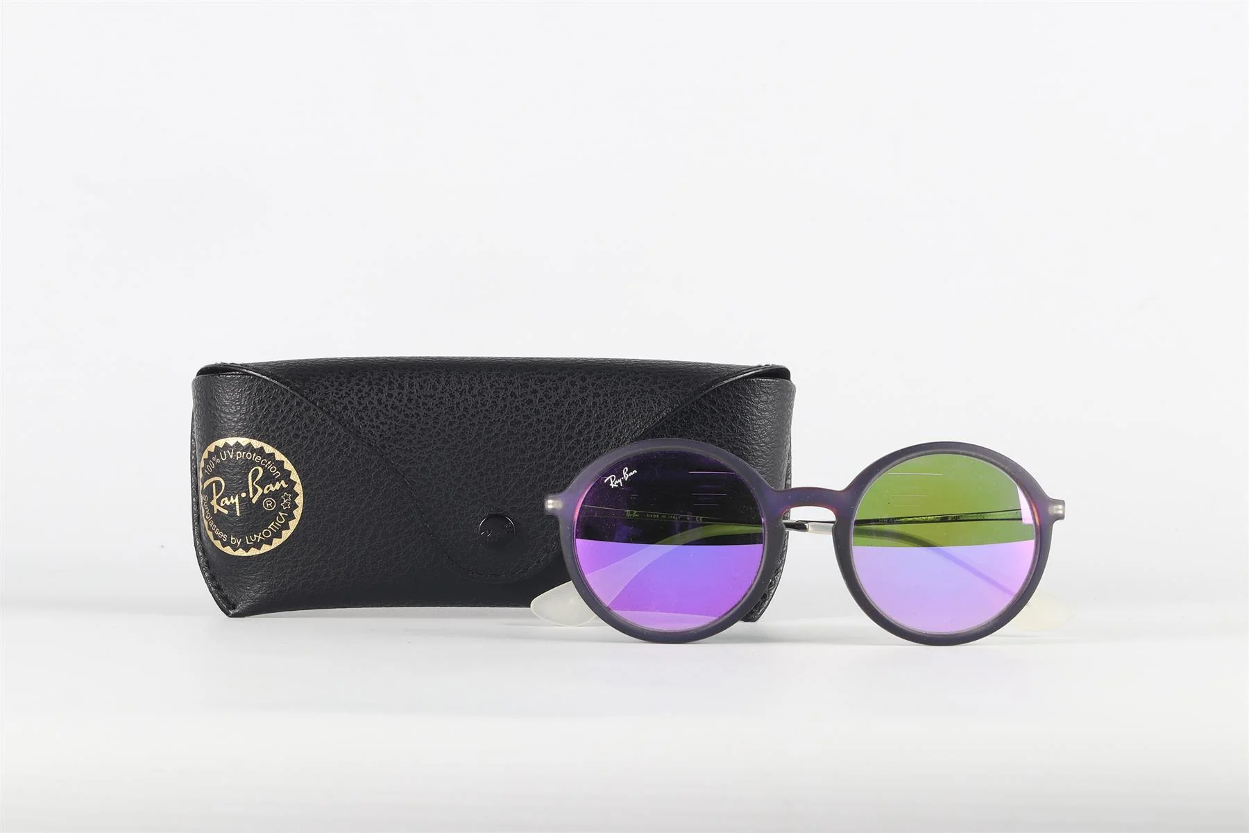 RAY-BAN PURPLE ROUND FRAME ACETATE SUNGLASSES - Image 7