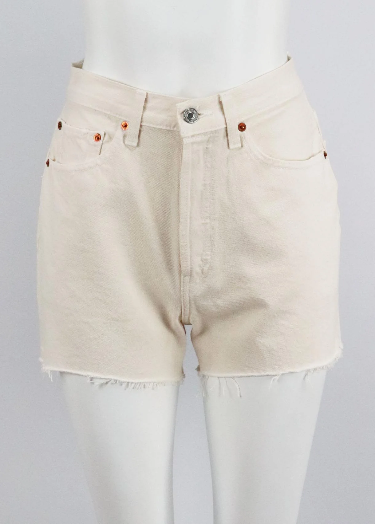 RE/DONE 50S DISTRESSED DENIM SHORTS W28 UK 10 - Image 2