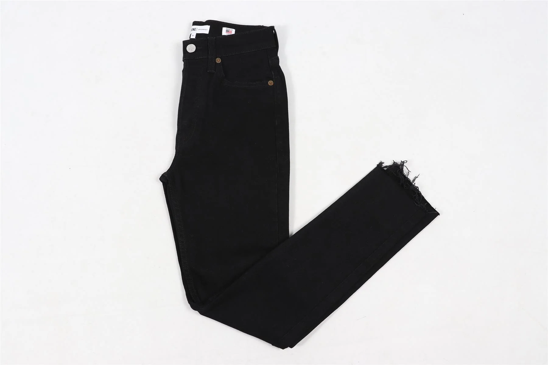 RE/DONE BLACK HIGH RISE SKINNY JEANS W25 UK 6-8 - Image 2