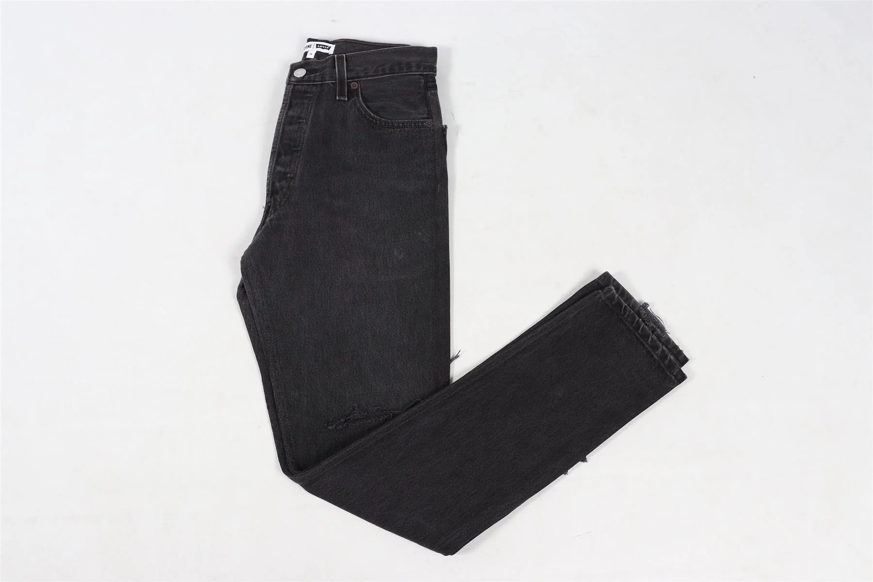RE/DONE BLACK HIGH RISE STRAIGHT LEG JEANS W24 UK 6 - Image 2