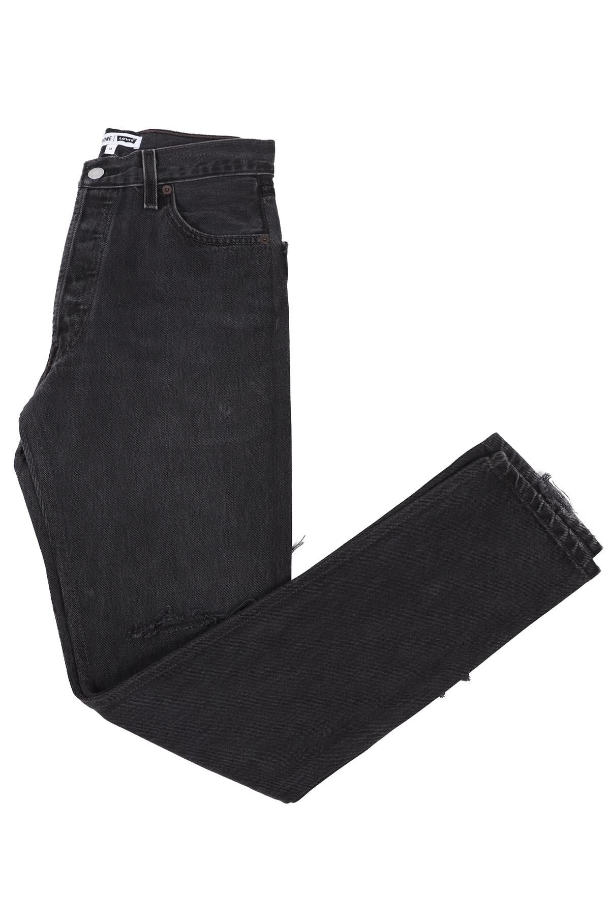 RE/DONE BLACK HIGH RISE STRAIGHT LEG JEANS W24 UK 6 - Image 6