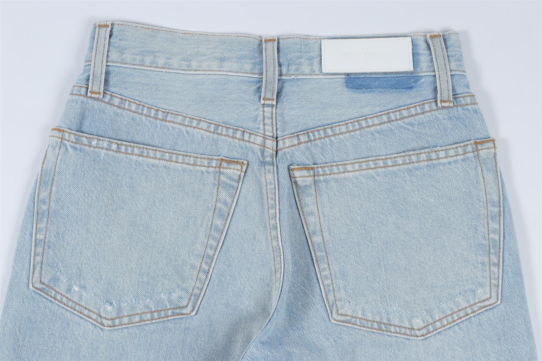 RE/DONE BLUE HIGH RISE STRAIGHT LEG JEANS W24 UK 6 - Image 5
