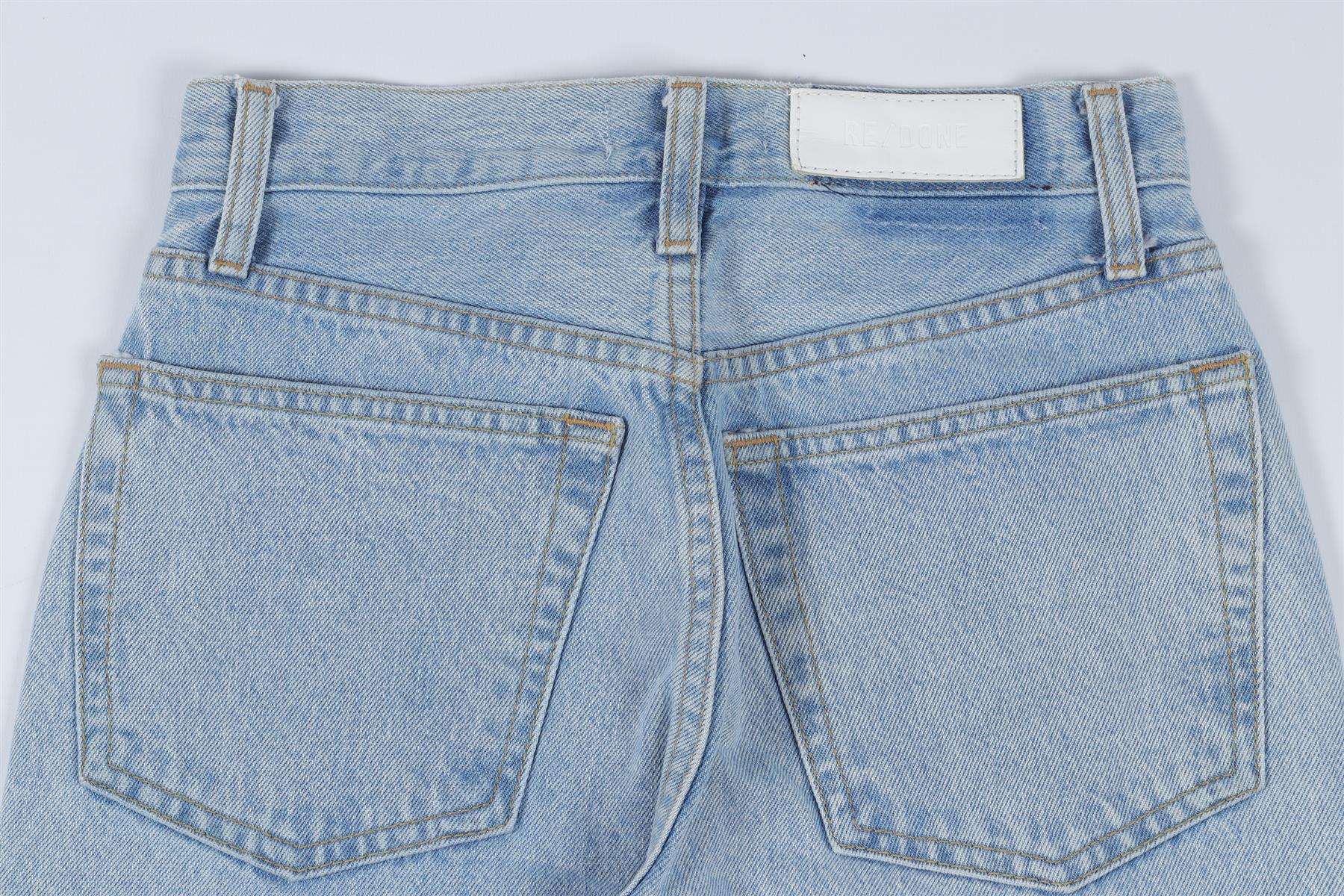 RE/DONE BLUE HIGH RISE STRAIGHT LEG JEANS W24 UK 6 - Image 5