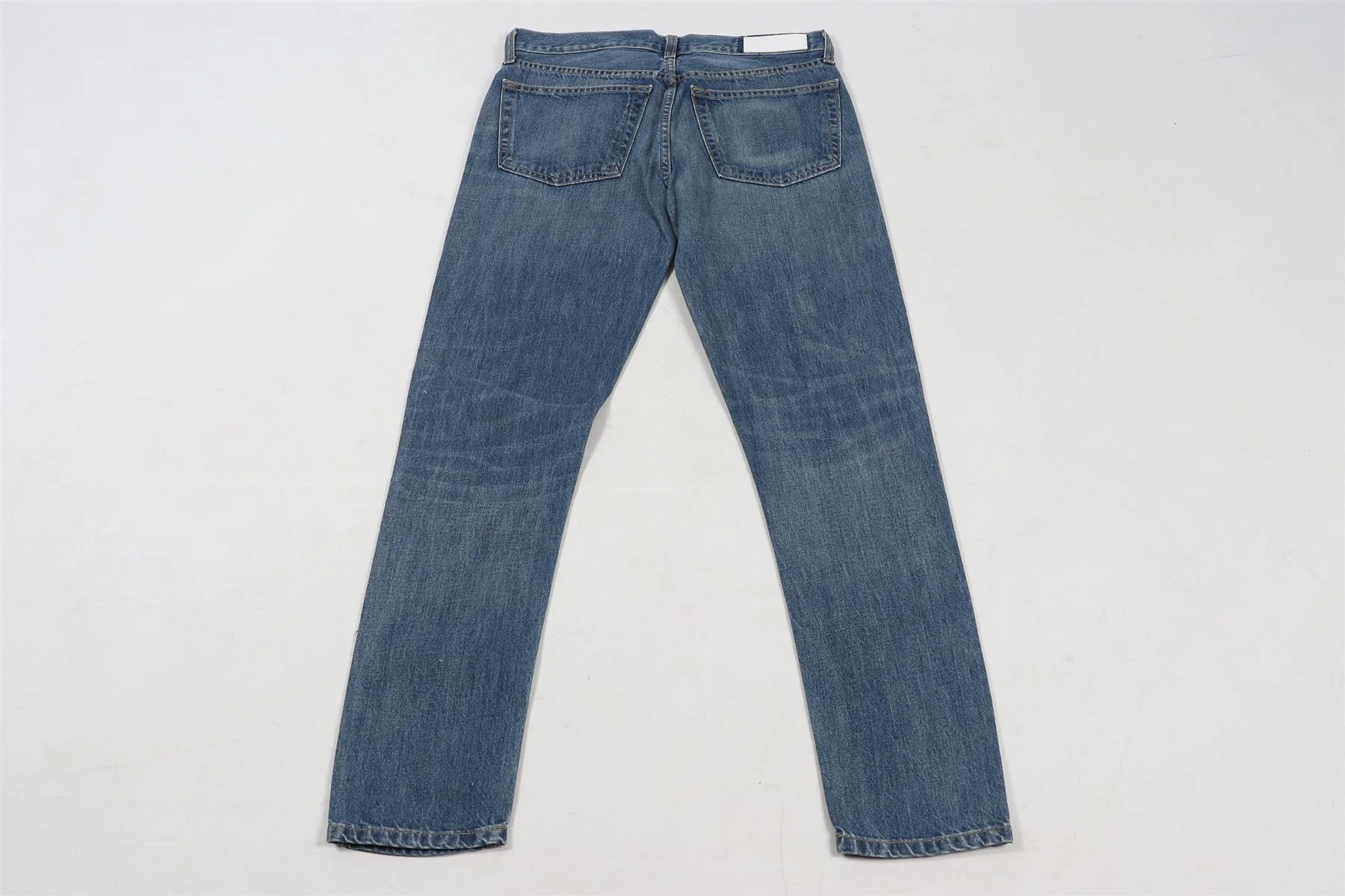 RE/DONE BLUE HIGH RISE STRAIGHT LEG JEANS W27 UK 8-10 - Image 4