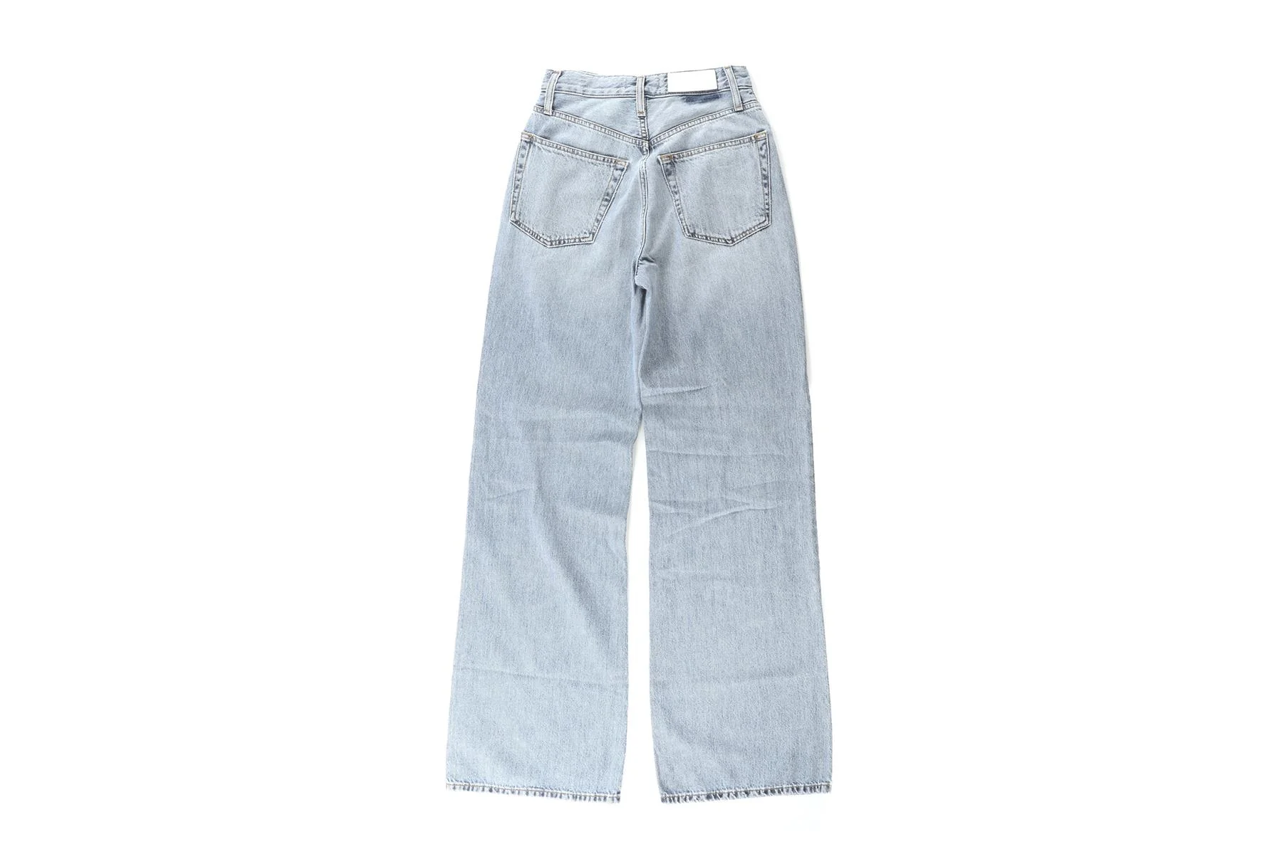 RE/DONE BLUE HIGH RISE WIDE LEG JEANS W24 UK 6 - Image 4
