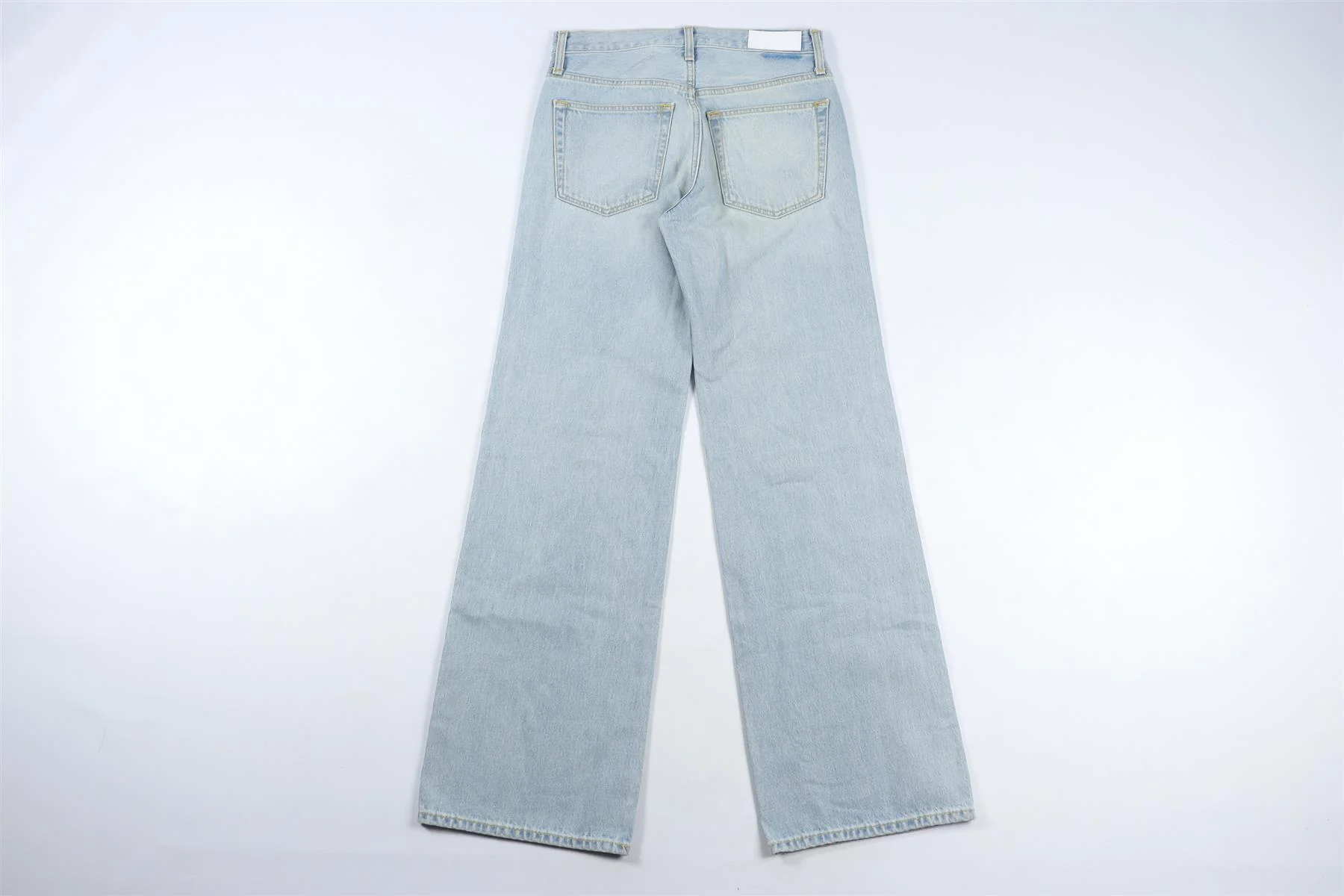 RE/DONE BLUE HIGH RISE WIDE LEG JEANS W25 UK 6-8 - Image 4