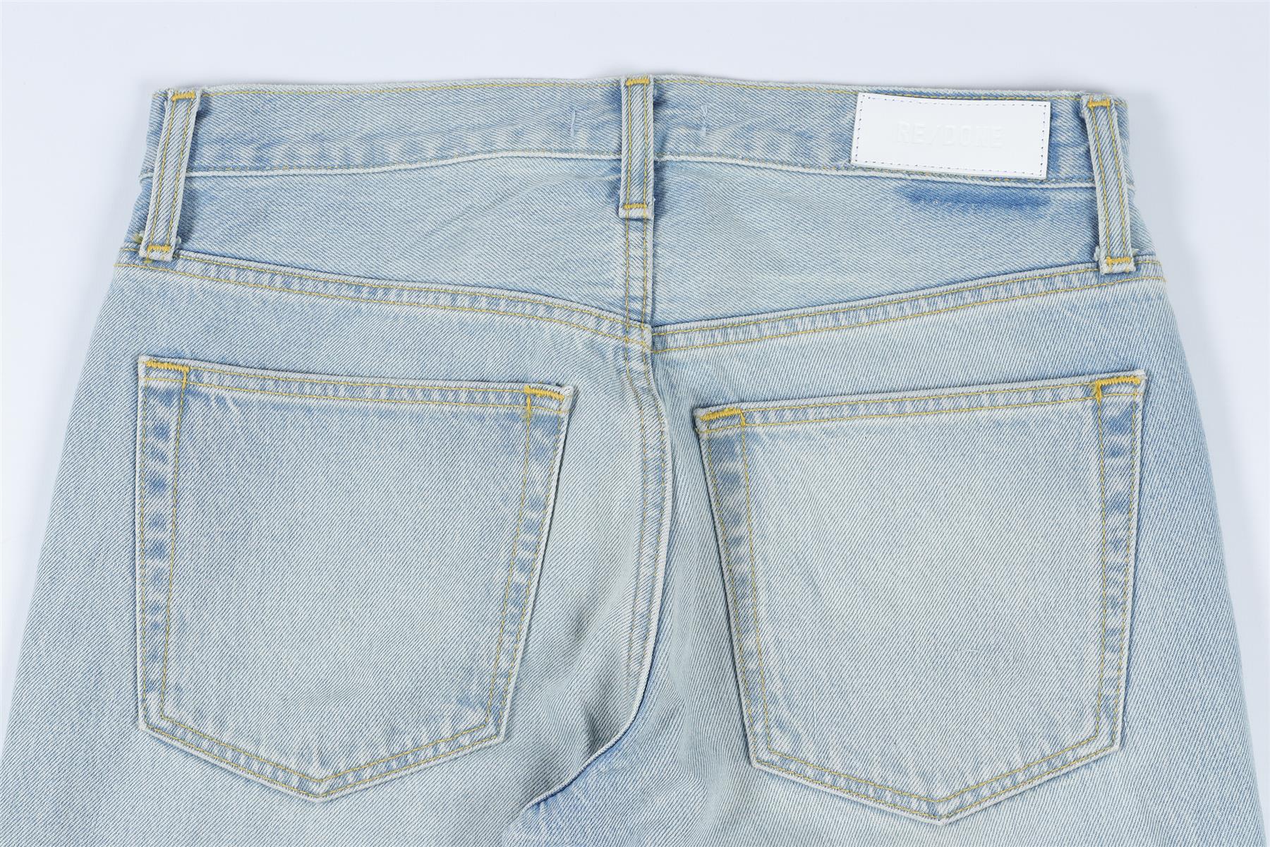 RE/DONE BLUE HIGH RISE WIDE LEG JEANS W25 UK 6-8 - Image 5