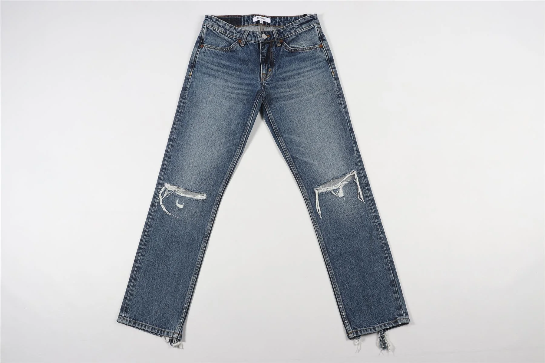 RE/DONE BLUE STRAIGHT LEG JEANS W24 - Image 2