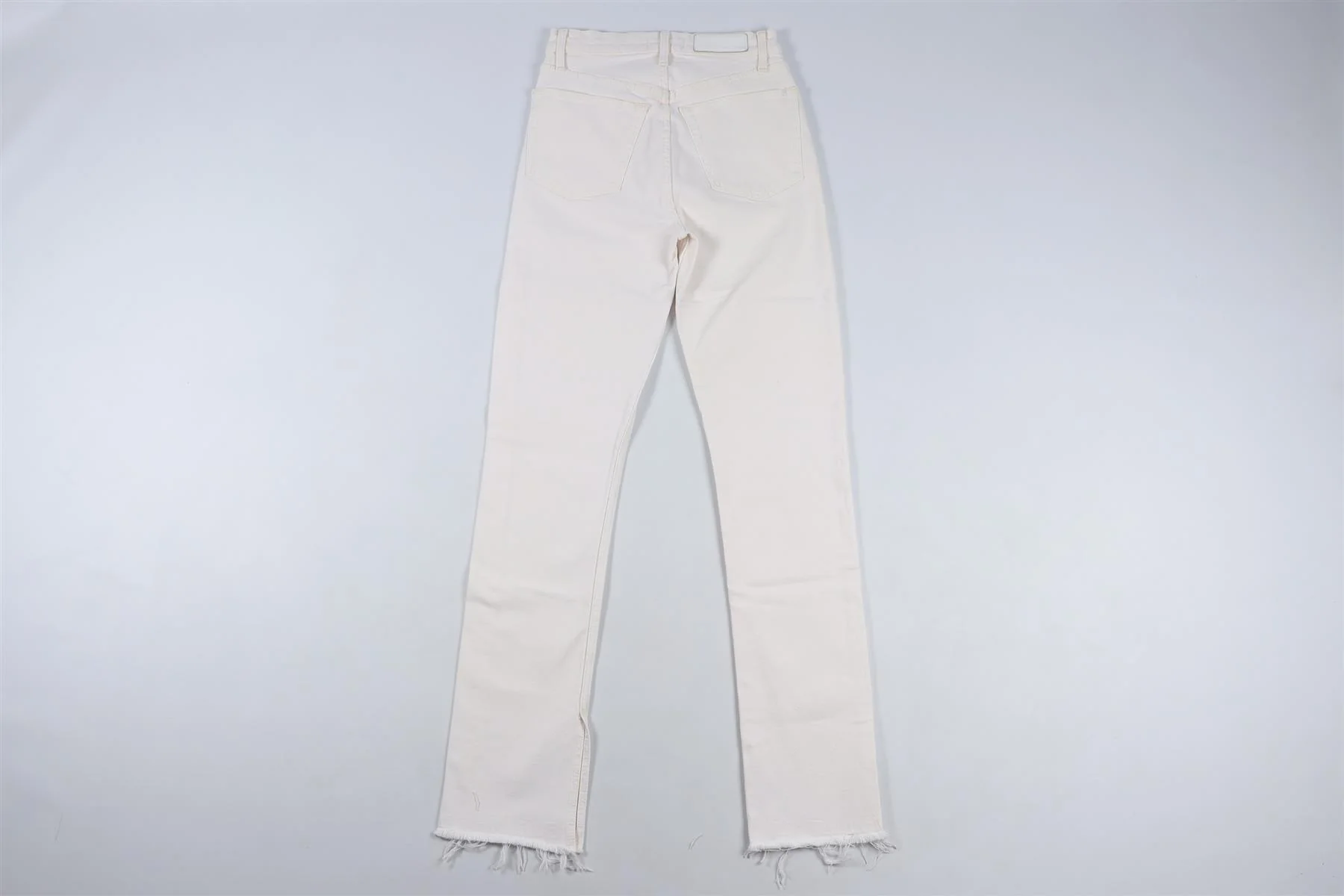 RE/DONE CREAM HIGH RISE STRAIGHT LEG JEANS W24 UK 6 - Image 4