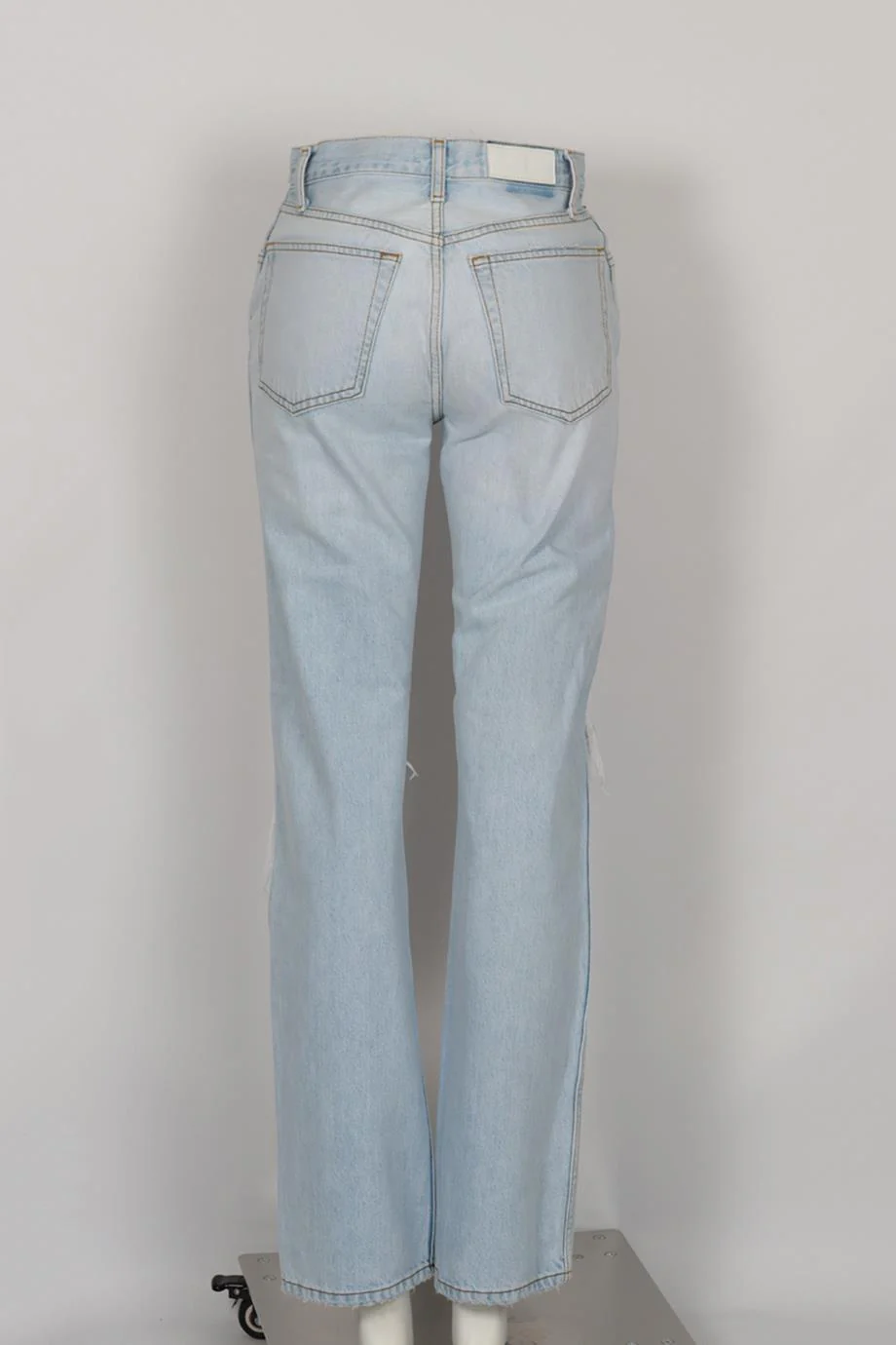 RE/DONE DISTRESSED HIGH RISE STRAIGHT LEG JEANS W25 UK 6-8 - Image 4