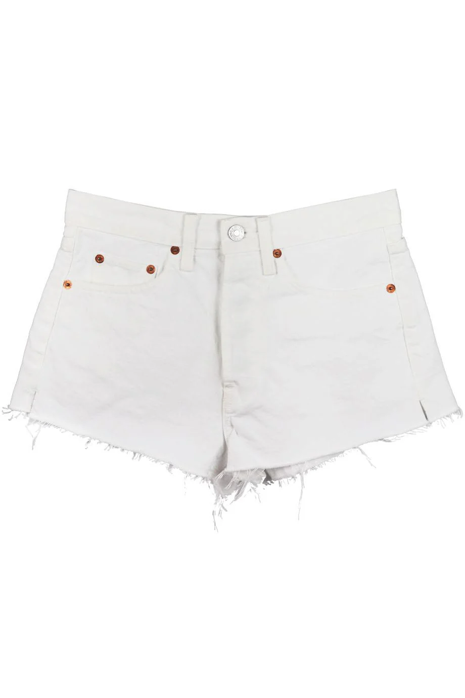 RE/DONE DISTRESSED HIGH WAISTED DENIM SHORTS W26 UK 8 - Image 7