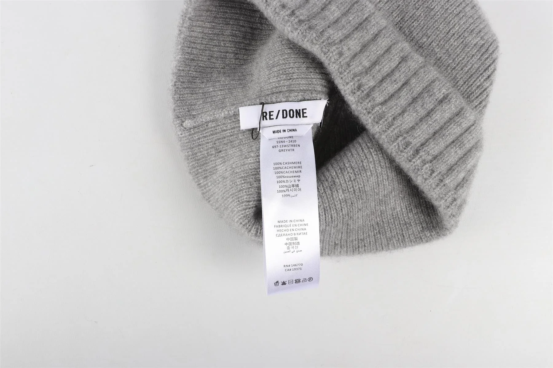 RE/DONE GREY CASHMERE BEANIE - Image 5