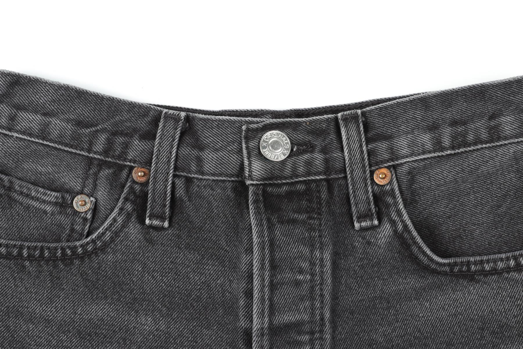 RE/DONE GREY HIGH RISE DENIM SHORTS W24 UK 6 - Image 3