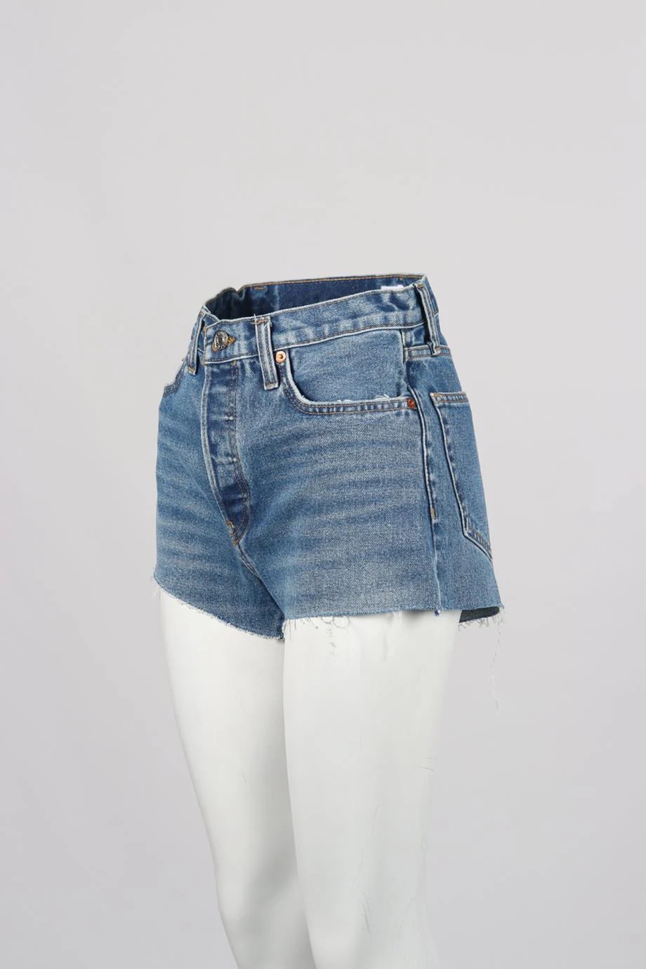 RE/DONE HIGH RISE DENIM SHORTS W25 UK 6-8 - Image 3