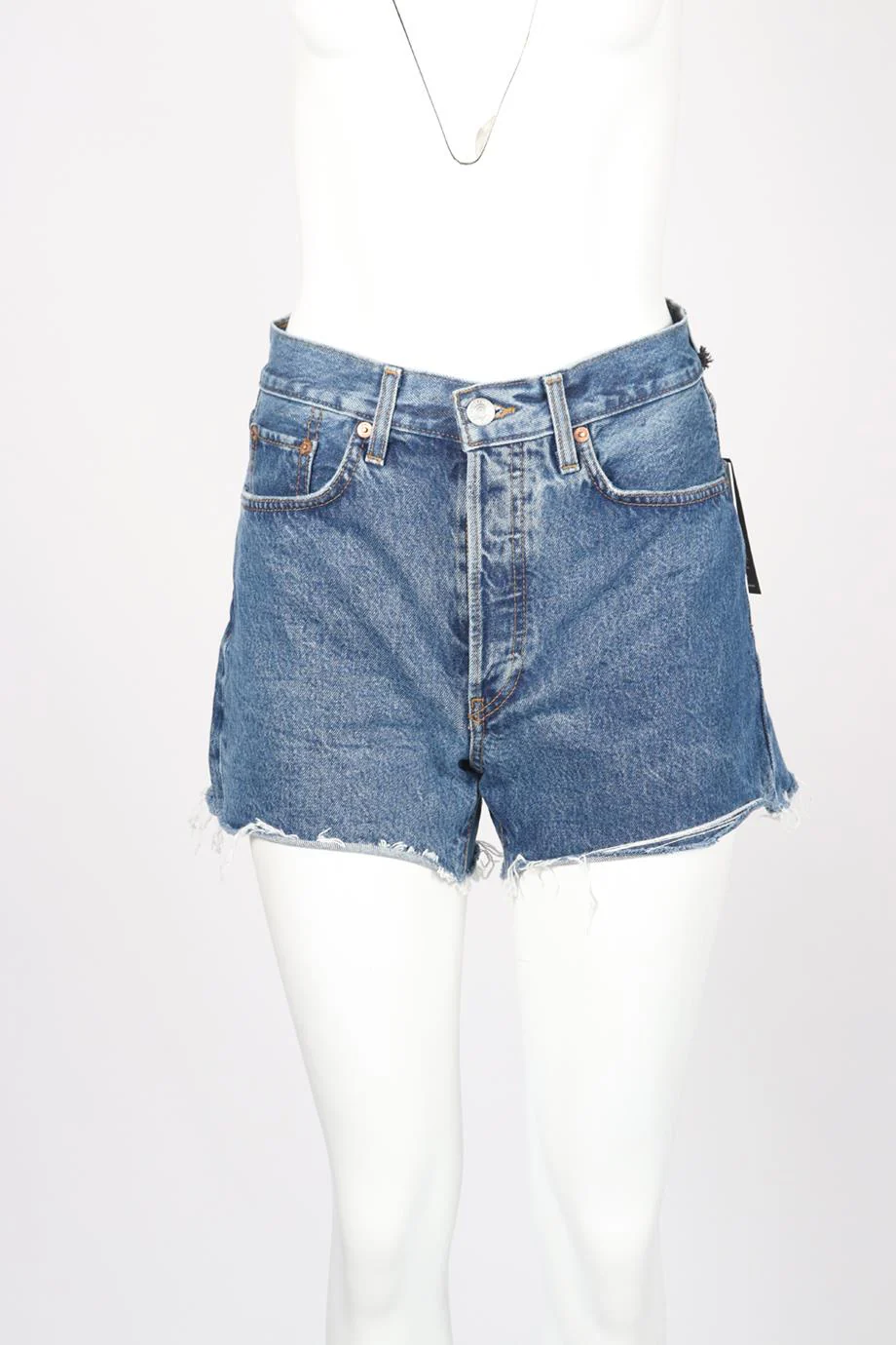 RE/DONE HIGH RISE DENIM SHORTS W25 UK 6-8 - Image 2