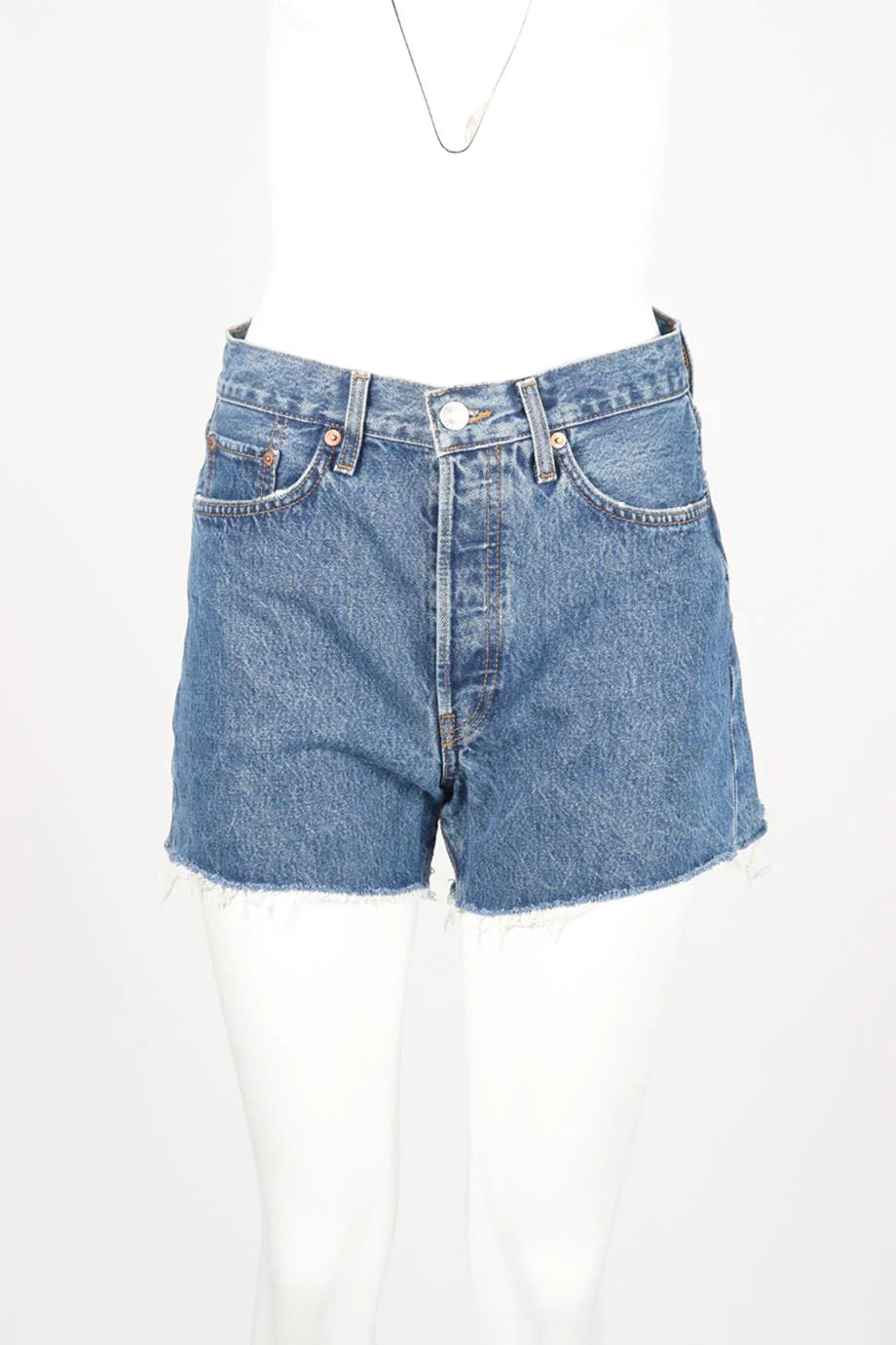 RE/DONE HIGH RISE DENIM SHORTS W25 UK 6-8 - Image 2
